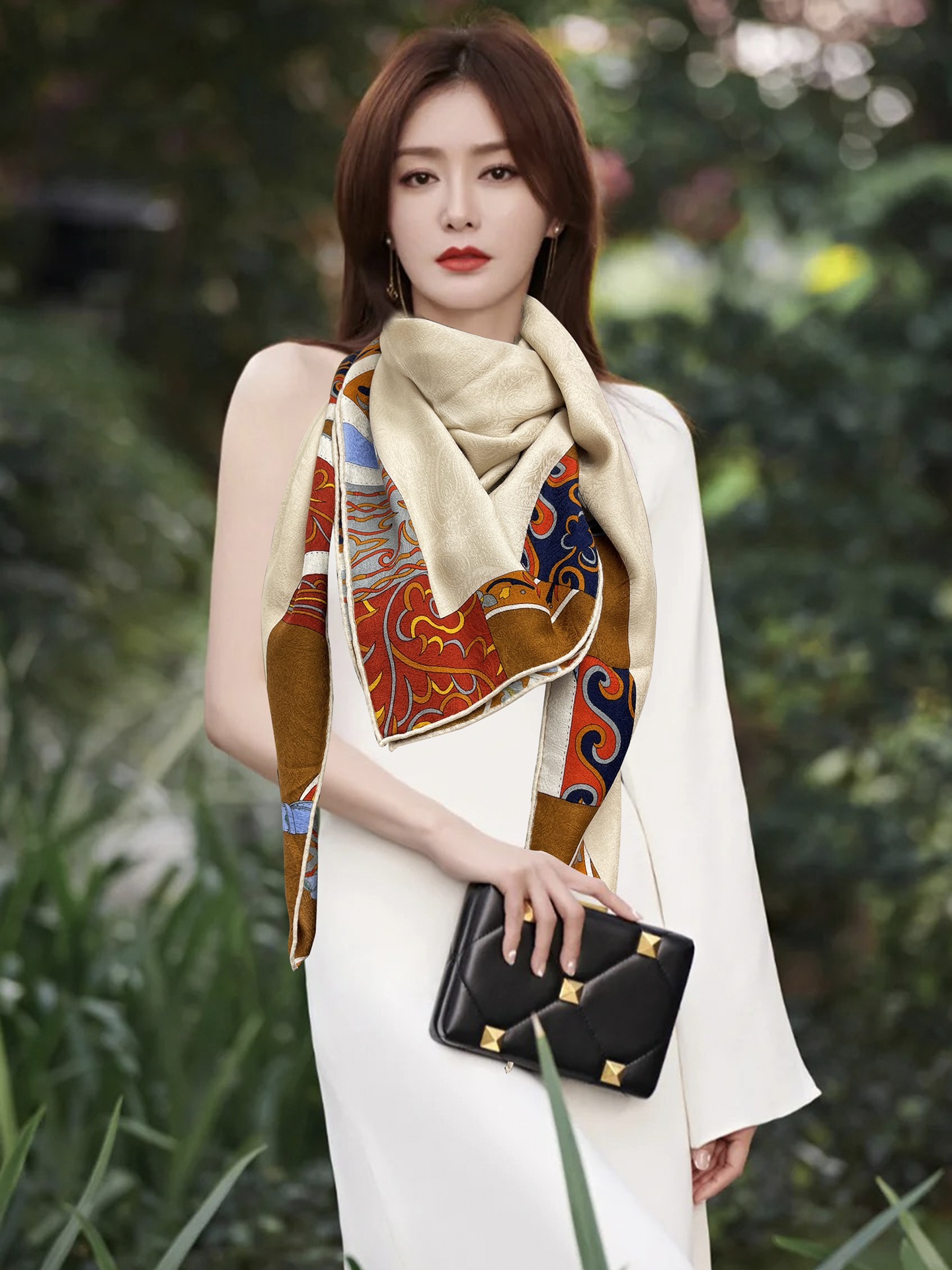 H**mes square towel-140*140cm