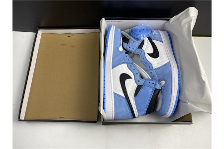 AIR JORDAN 1 RETRO HIGH WHITE UNIVERSITY BLUE BLACK 555088-134
