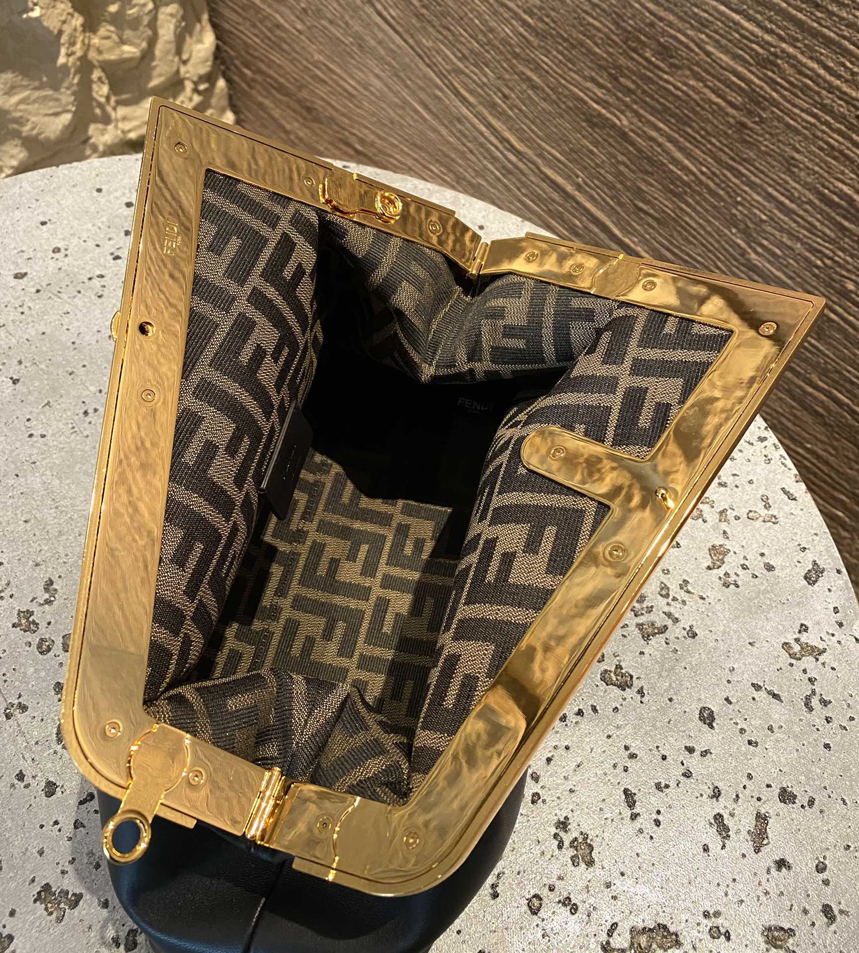 F**di first bag-26*18*9.5/32.5*23.5*15cm(black)