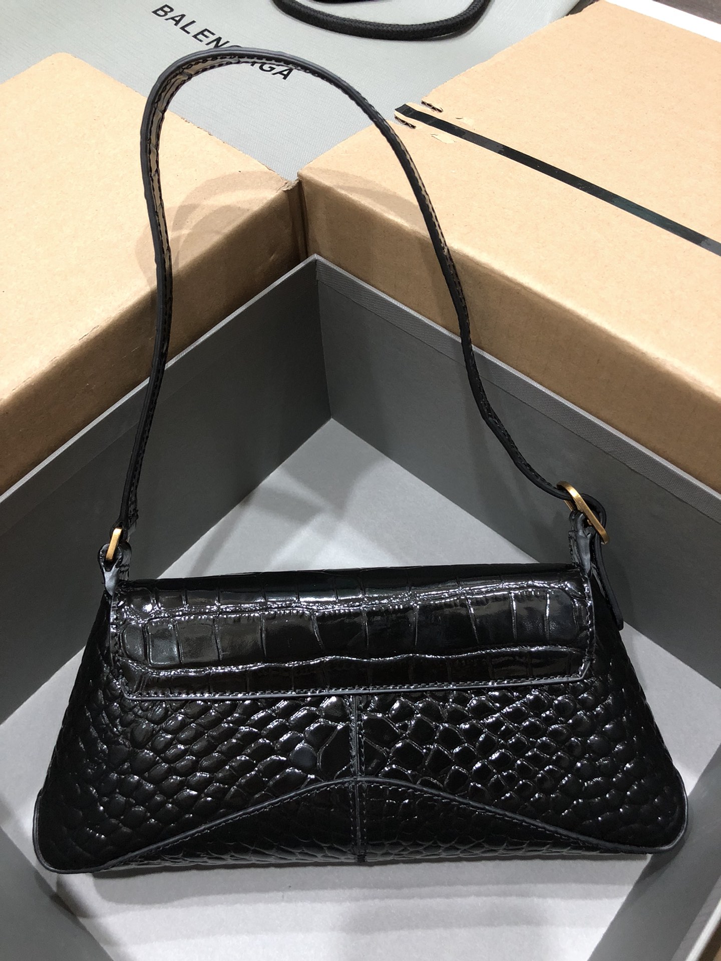 Balenciag XX Flap Bag Crocodile Embossed-27*4.8*15.5CM