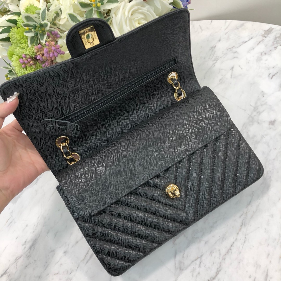 Ch@nel Flap Bag-Caviar Leather-25CM