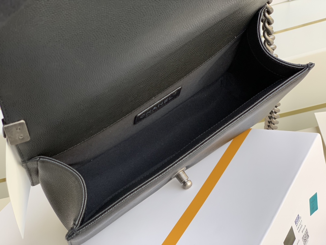 Ch@nel Boy Bag-Caviar-25CM