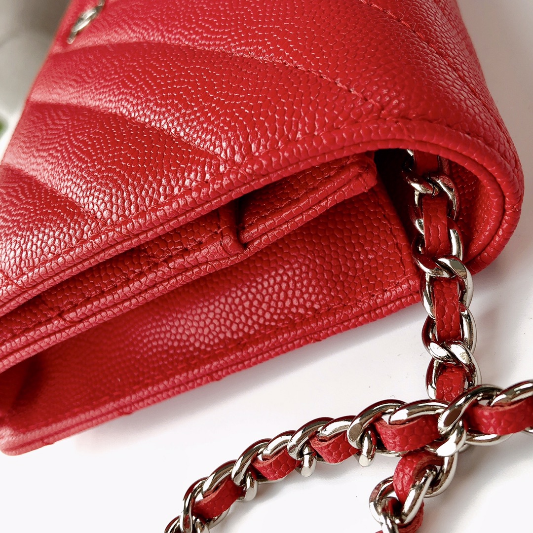 Ch@nel Wallet On Chain-Silver Hardware-19*12*3.5CM
