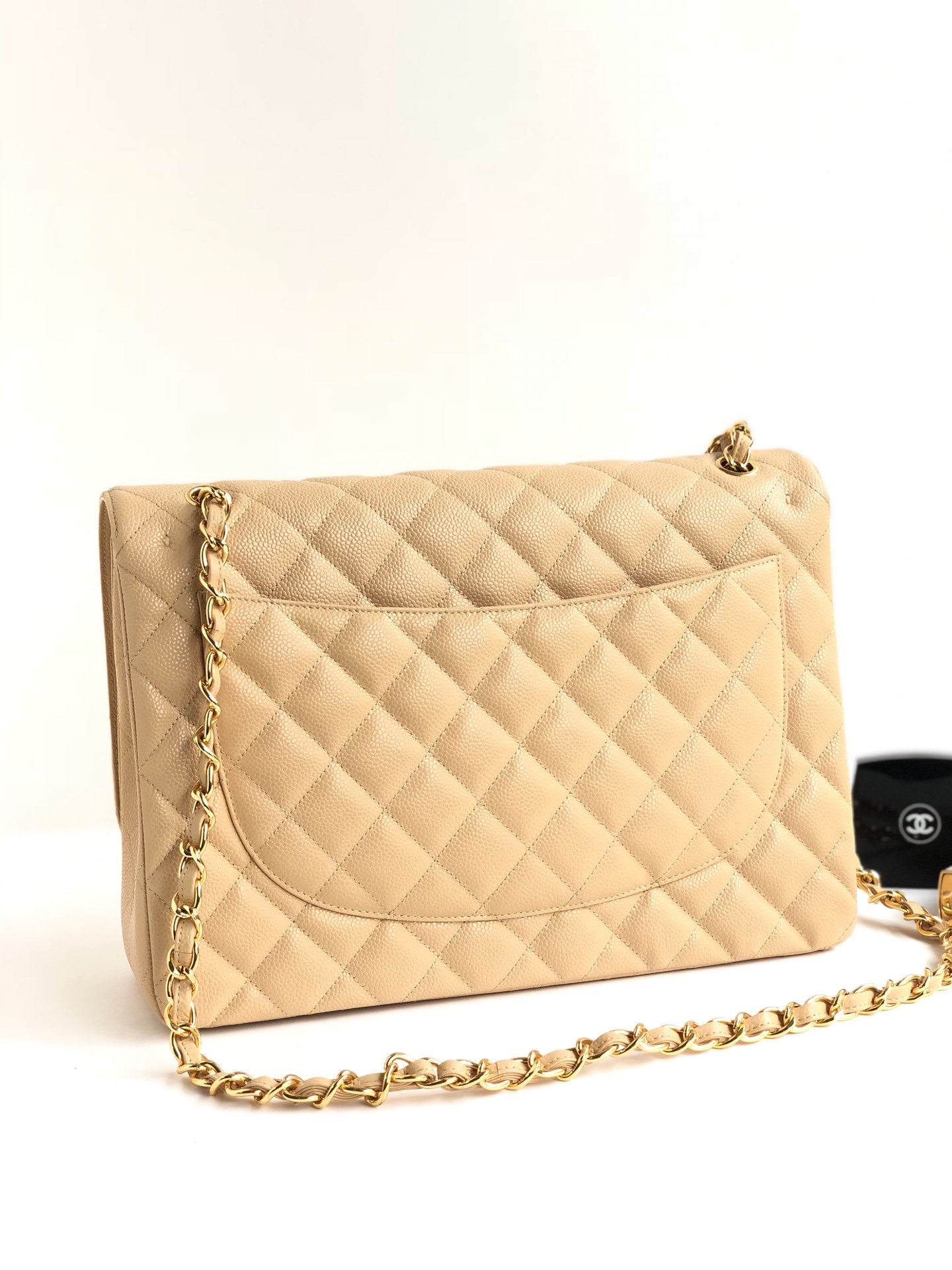 Ch@nel Flap Bag-Caviar Leather-Maxi-33CM
