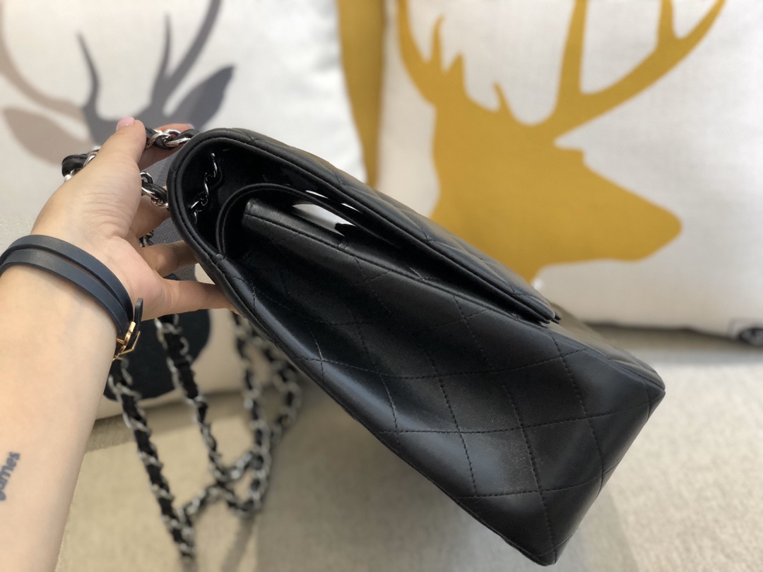 Ch@nel Flap Bag-Lambskin Leather-Maxi-33CM