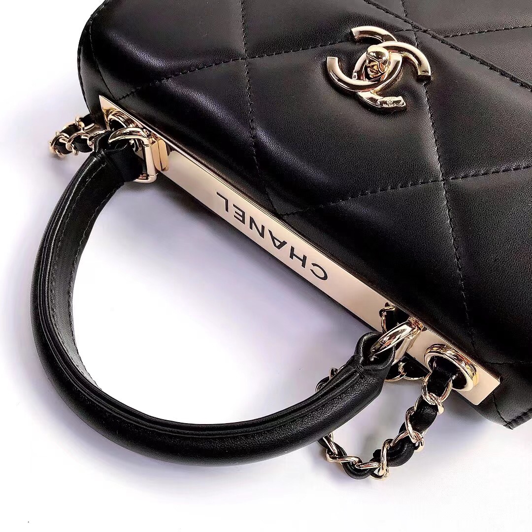 Ch@nel Trendy CC-Champagne Gold-24.5*17*7CM