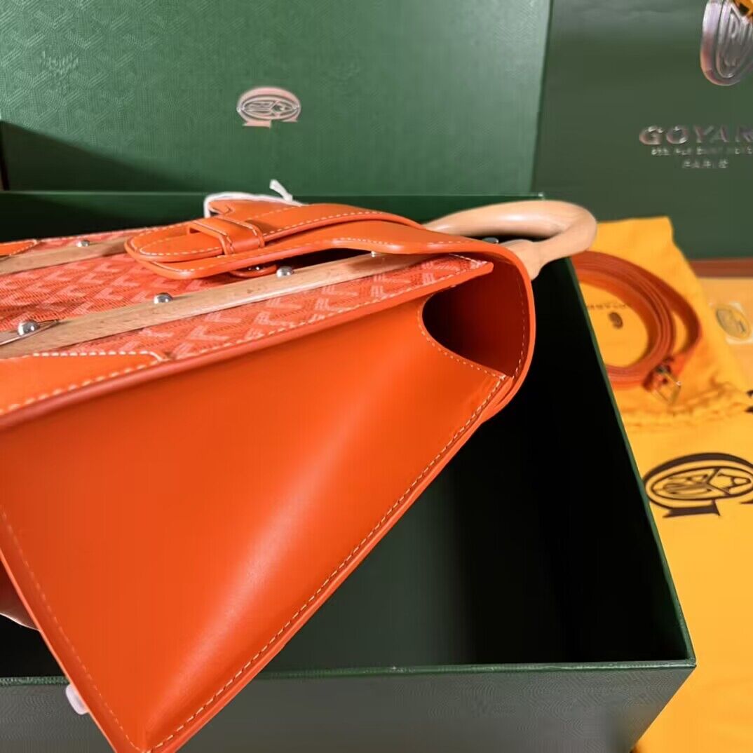 Go*ard coated canvas and leather saigon top handle bag-28cm