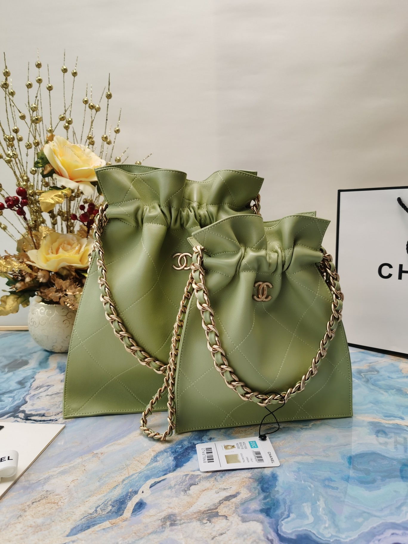 Ch@nel Drawstring Bag