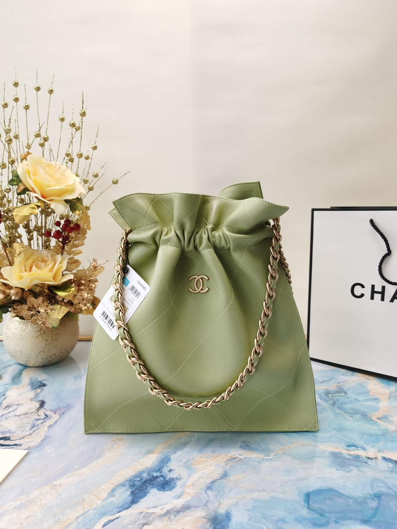 Ch@nel Drawstring Bag