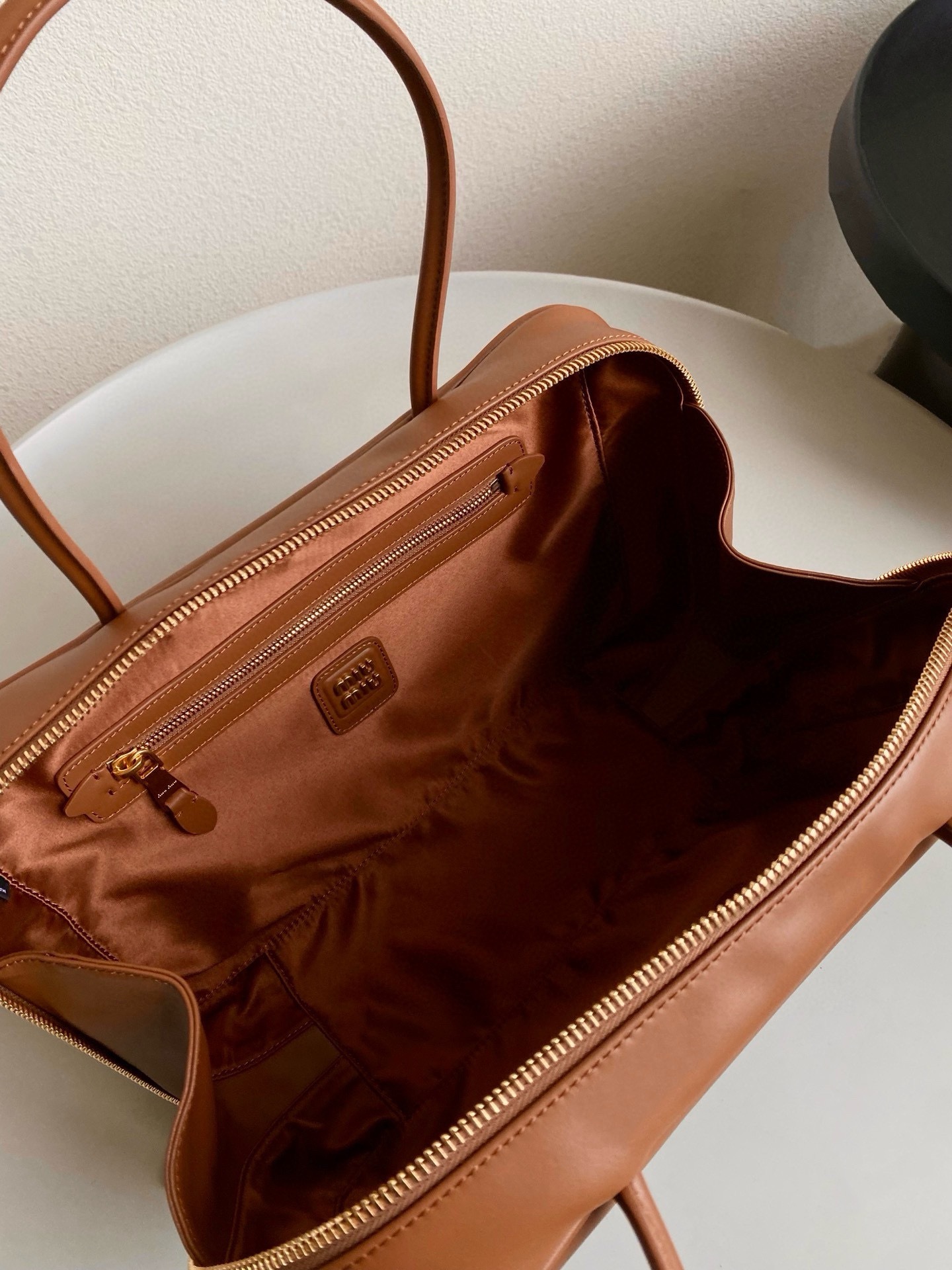 MiuMiu Leather Top Handbag-34X23X12CM