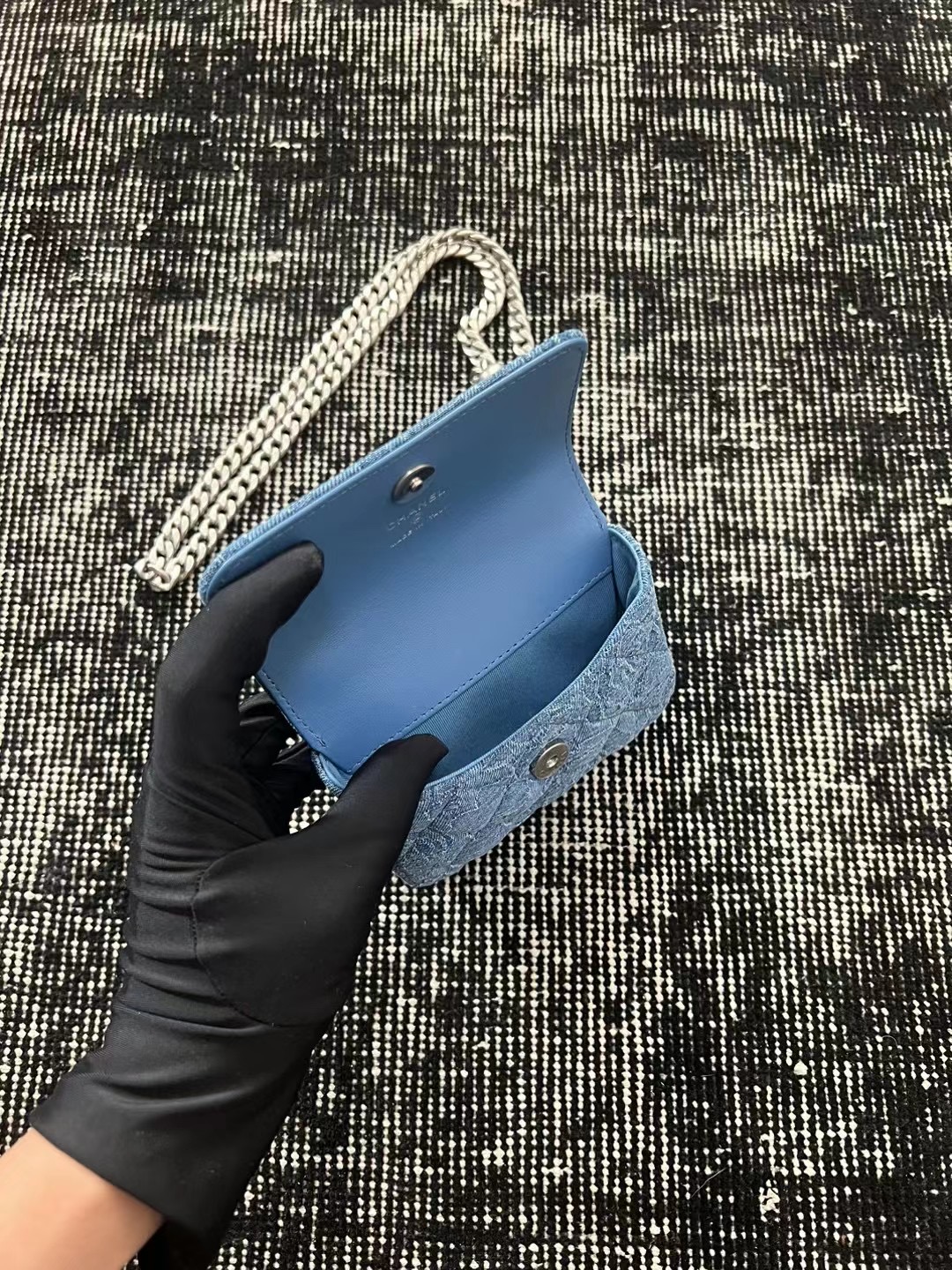 Ch@nel Denim Mini Chain Bag