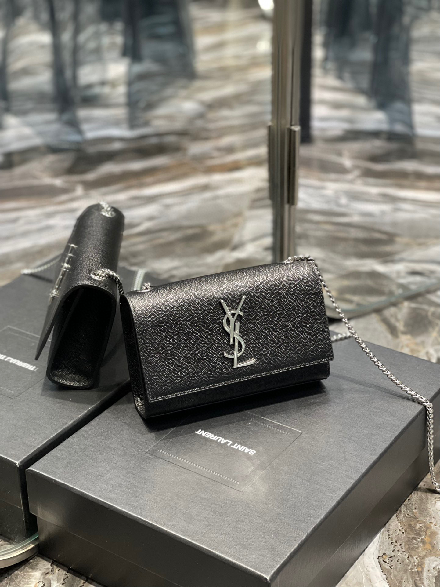 YSL Kate In Grain De Pouder Embossed Leather-20x13.5x5.5CM