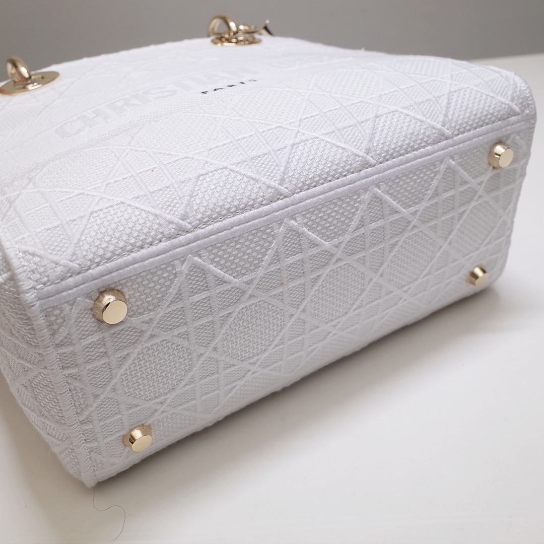 lady D*or handle bag with gold hardware-24cm