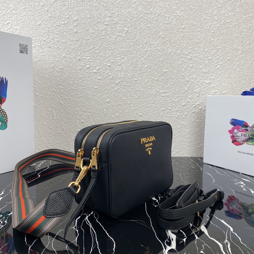 Pra*a leather cross-body bag-1bh082-22x15x9cm