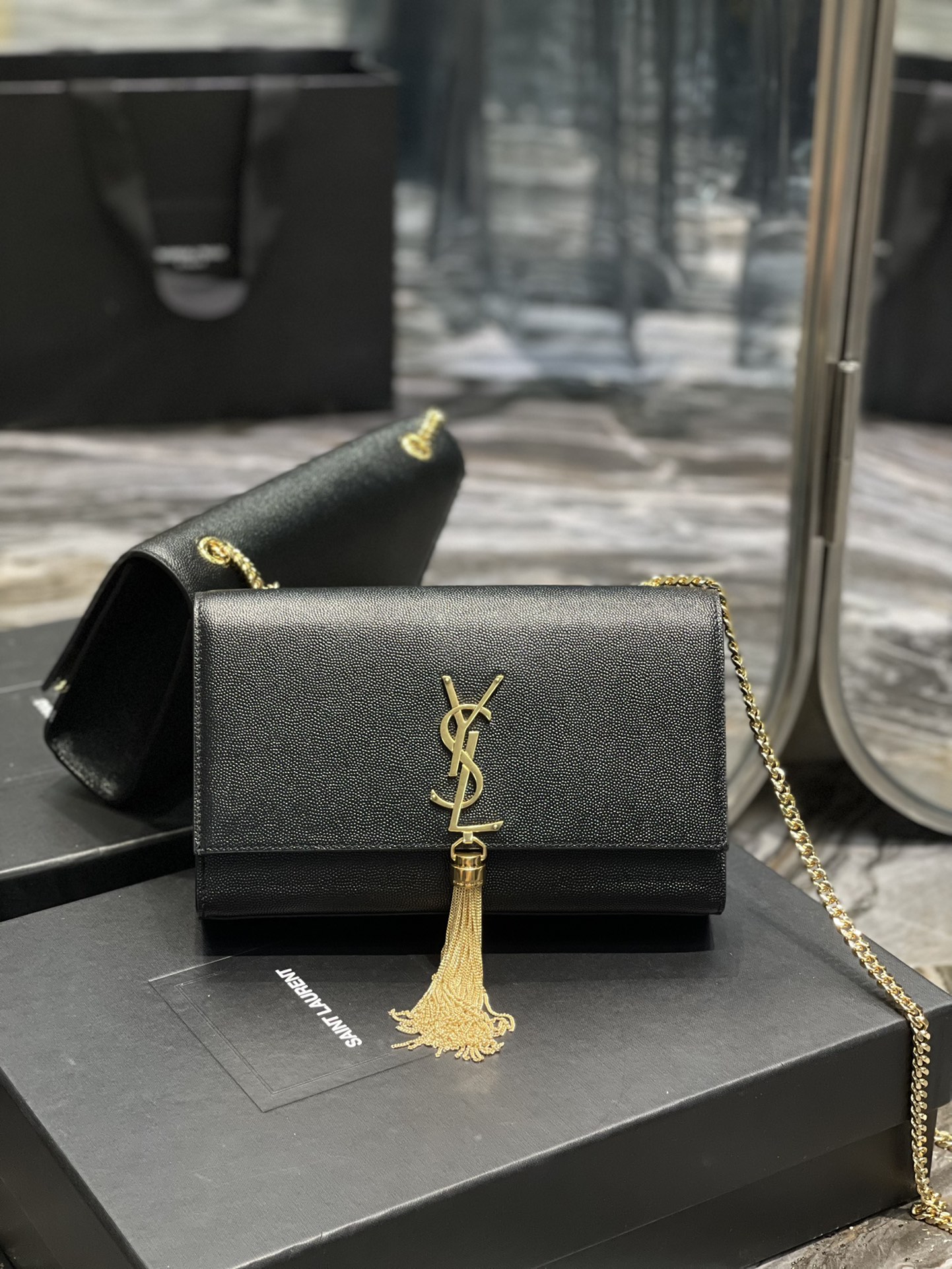 YSL Medium Kate Bags-Caviar-24*14.5*5.5CM