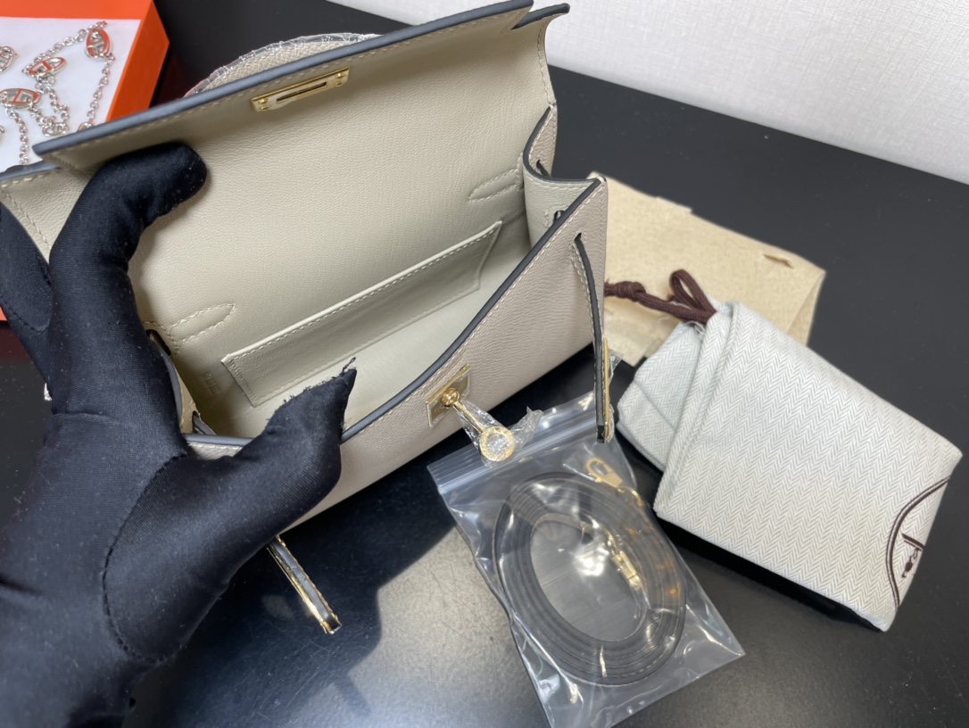 H**mes kelly-gold&silver hardware-19cm