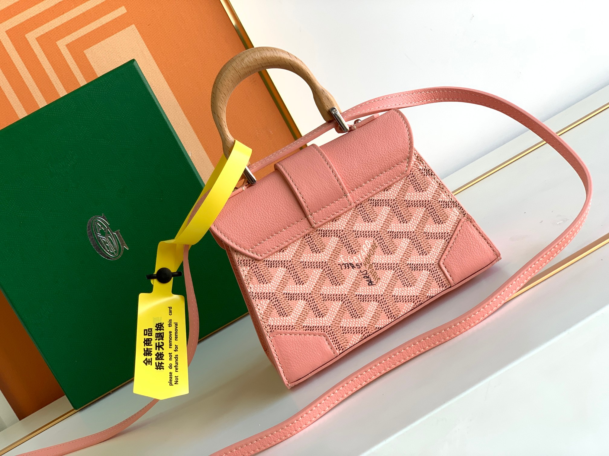 Go*ard coated canvas and leather saigon top handle bag-11.5x7x14.5cm