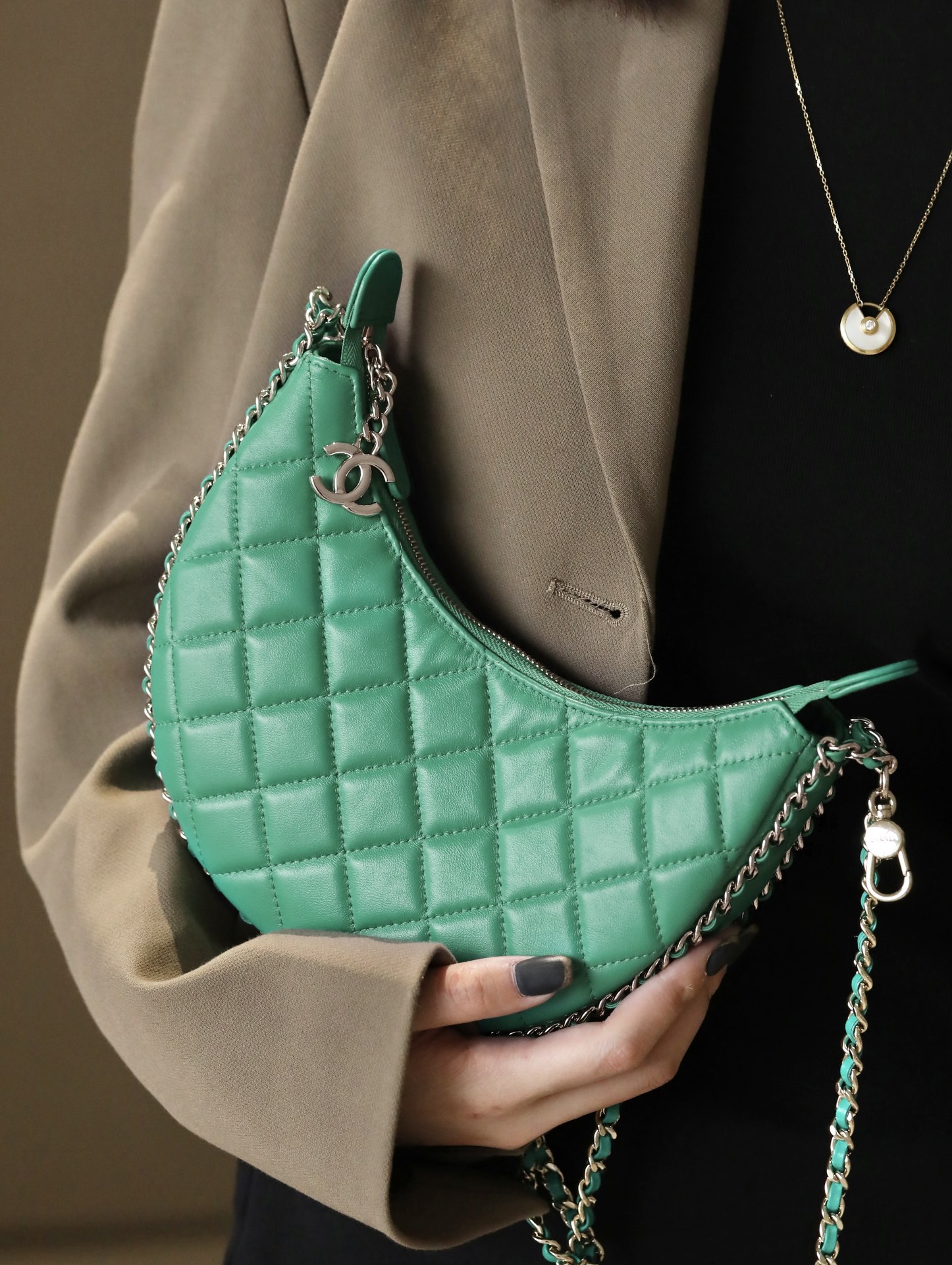 Ch@nel 23SS Moon Bag-16*10/22*14CM