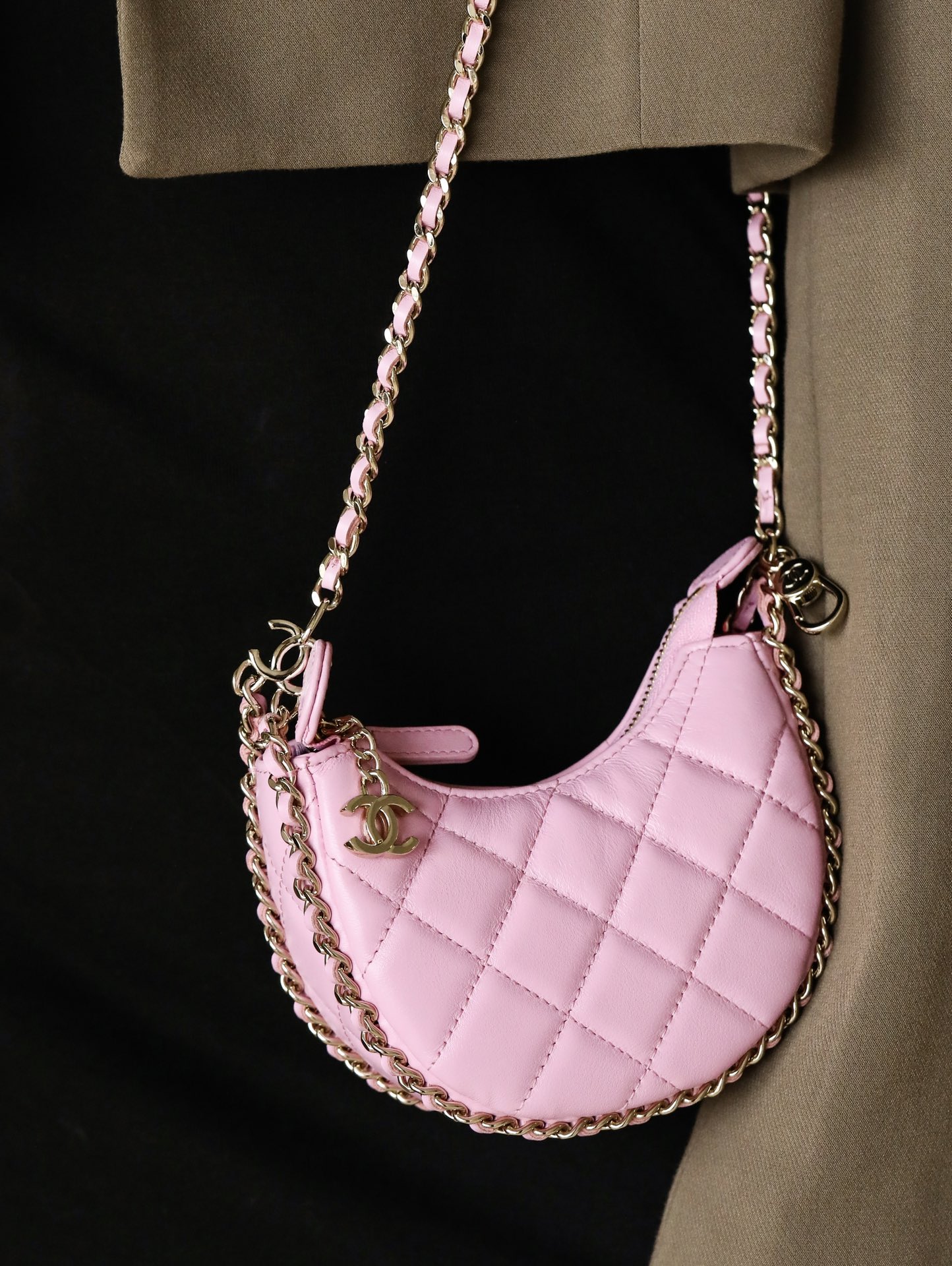Ch@nel 23SS Moon Bag-16*10/22*14CM