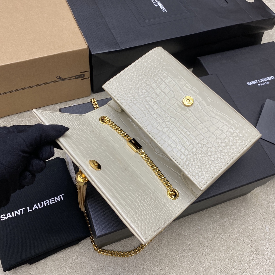 YSL Kate With Tassle In Crocodile-20x13.5x5.5cCM