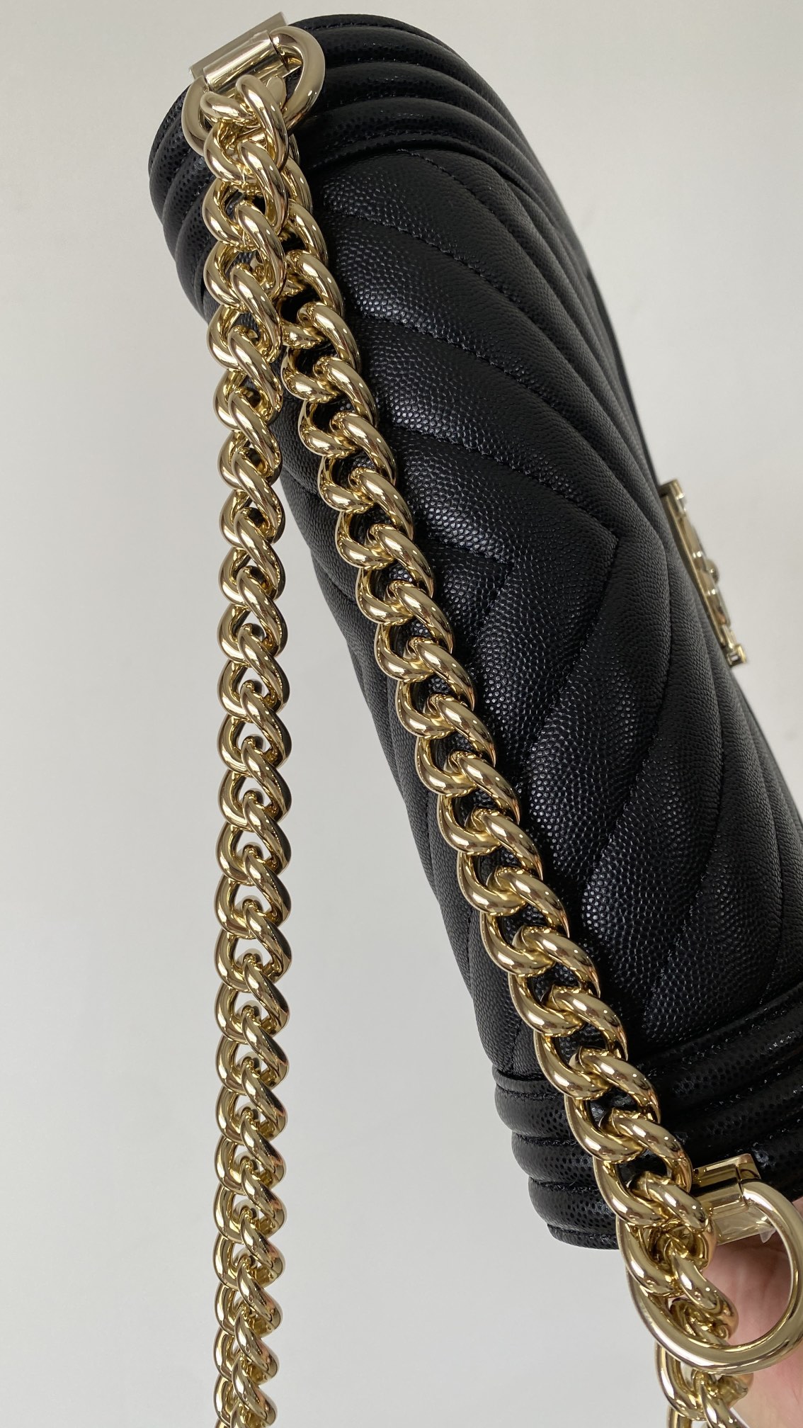 Ch@nel Boy Bag-Caviar-25CM