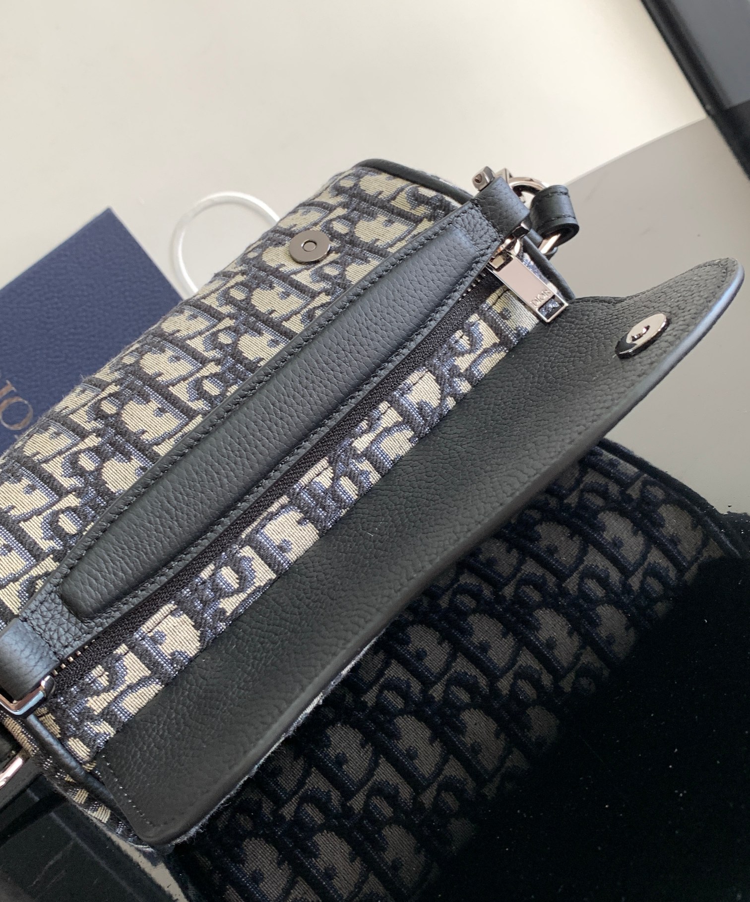 D*or oblique roller barrel crossbody bag-21 x 12.5 x 12.5cm