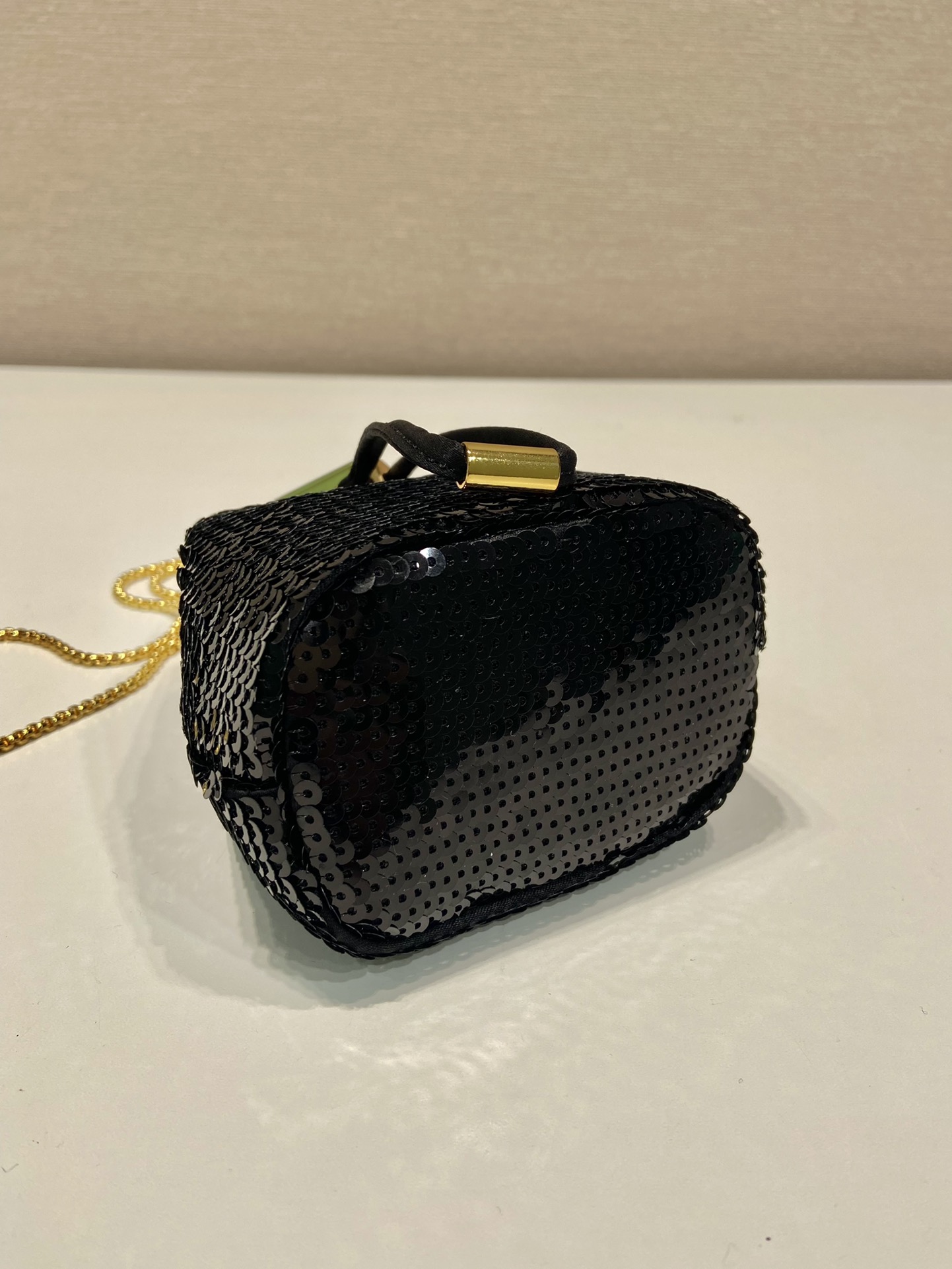 Pra*a sequin bucket 1nr016 bag-10*12*7cm