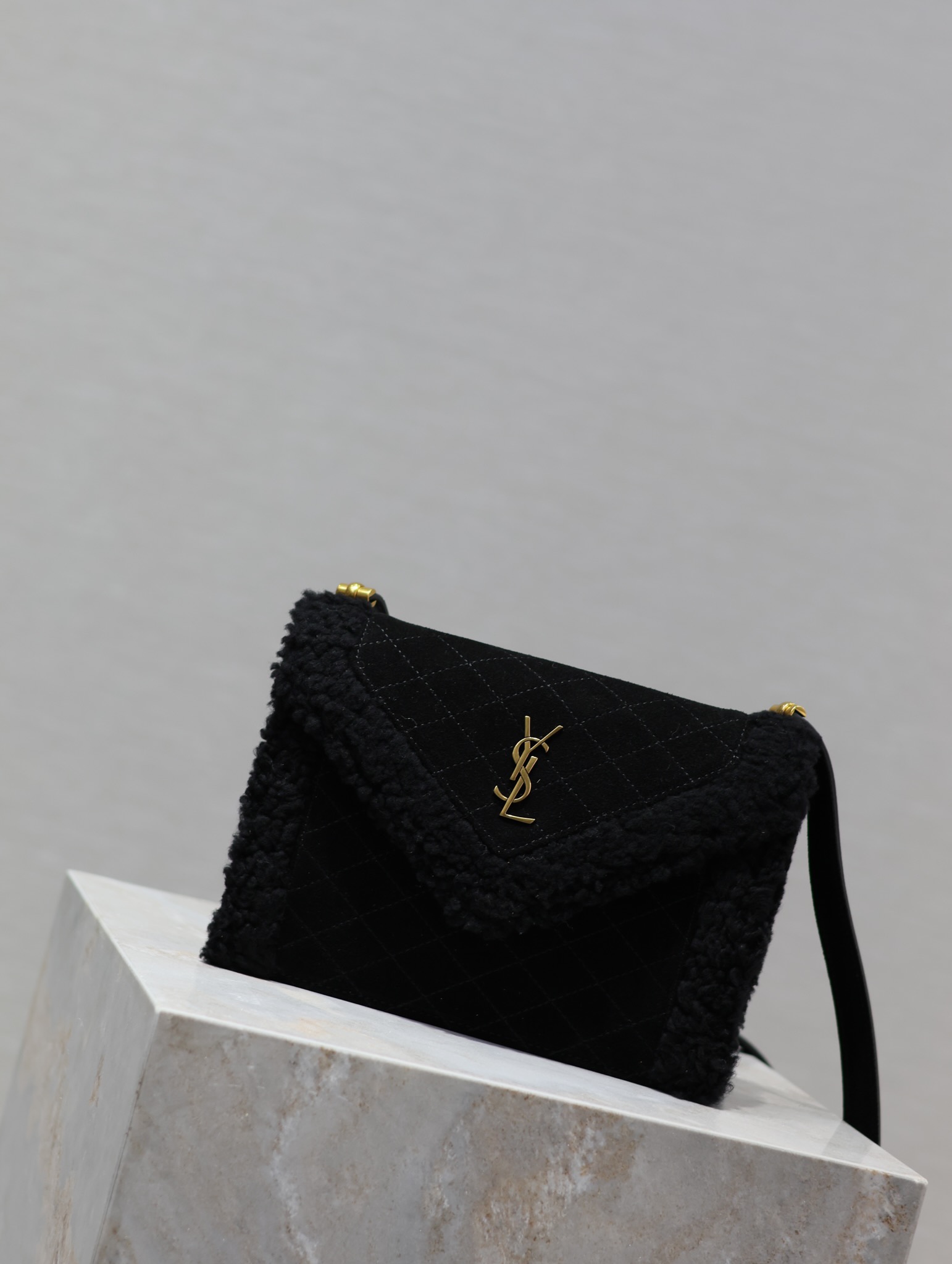 YSL Quilted Grain Envelope Bag-20×14.5x5CM