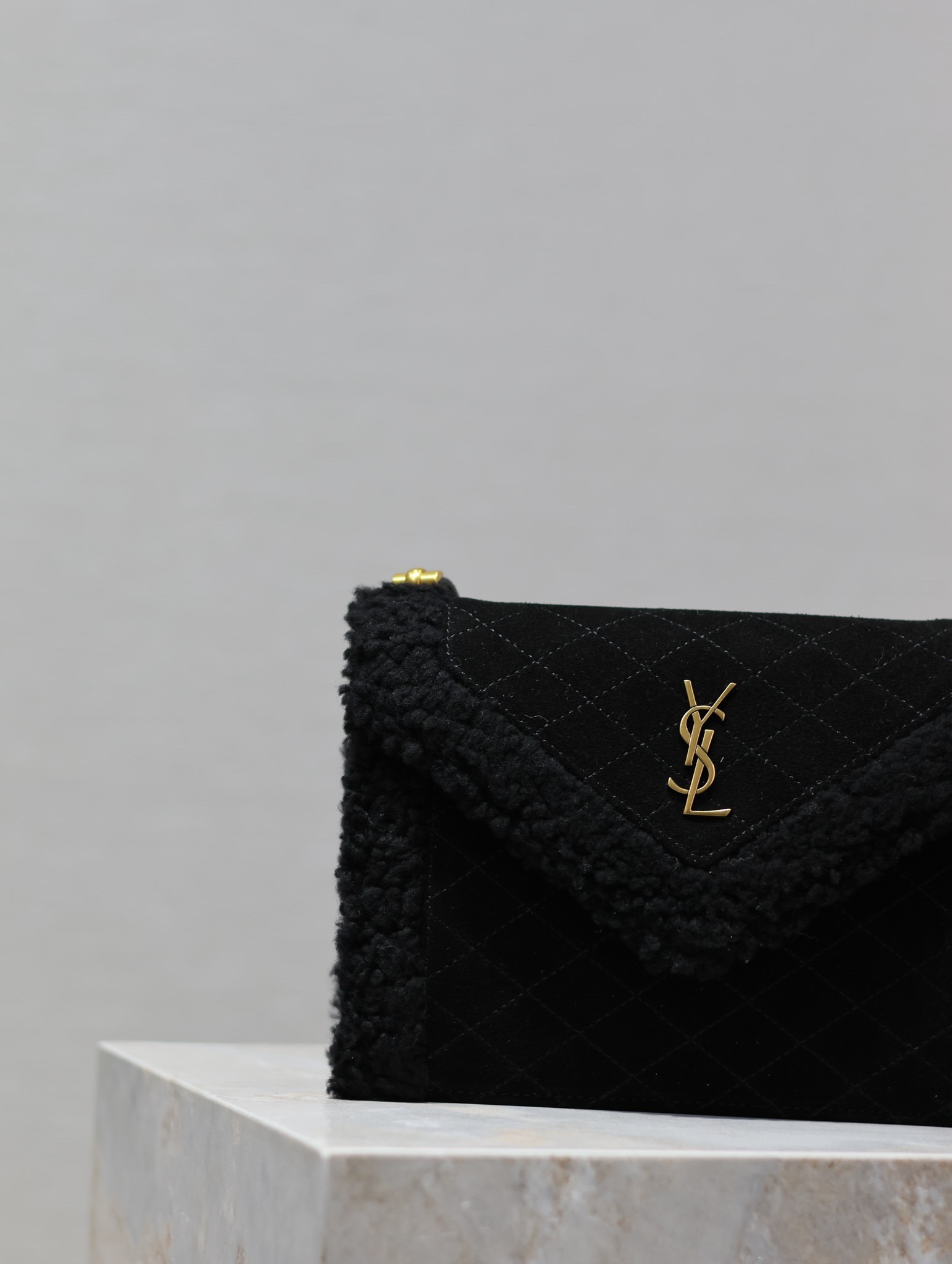 YSL Quilted Grain Envelope Bag-20×14.5x5CM