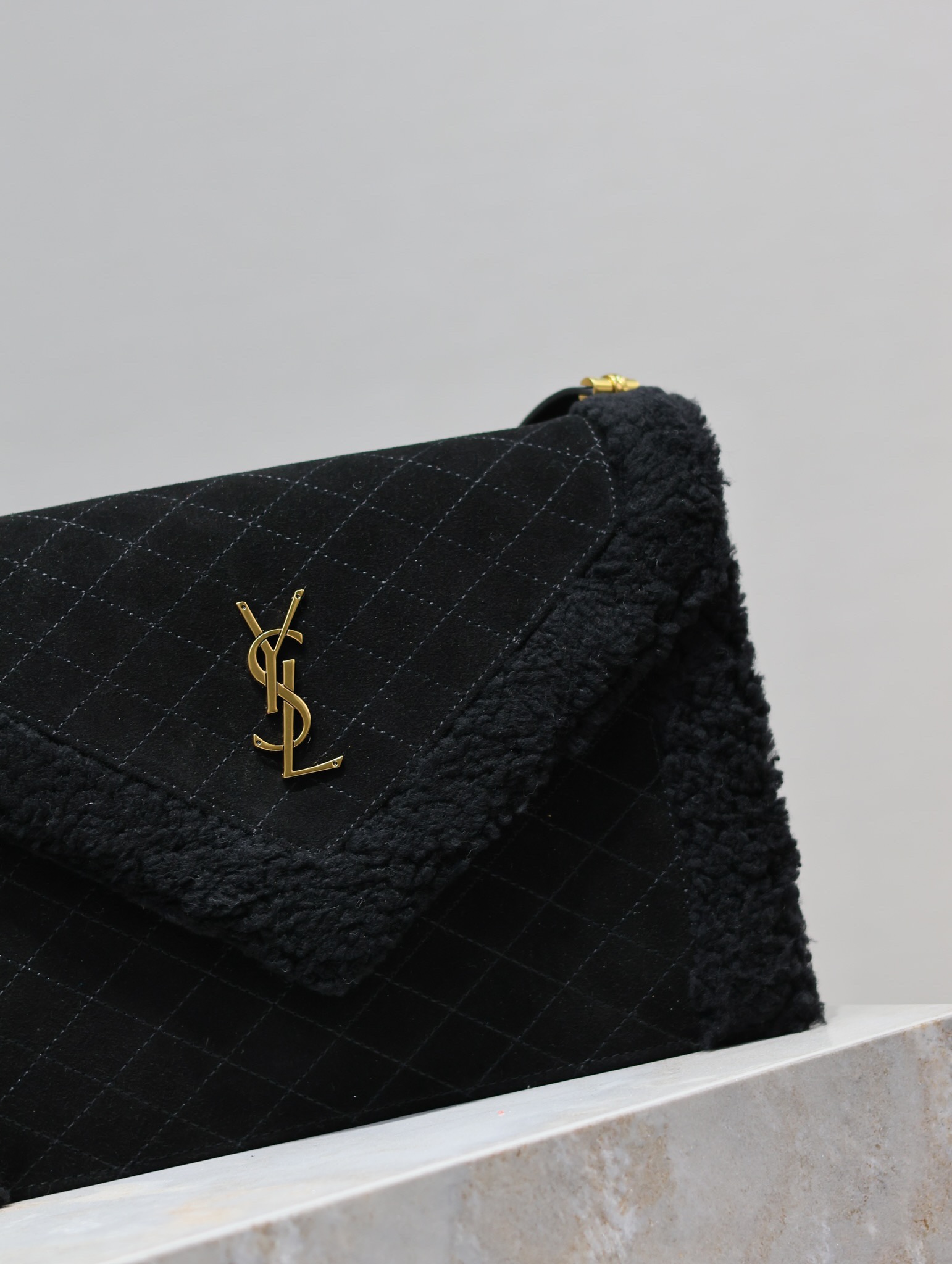 YSL Quilted Grain Envelope Bag-26×18×5CM