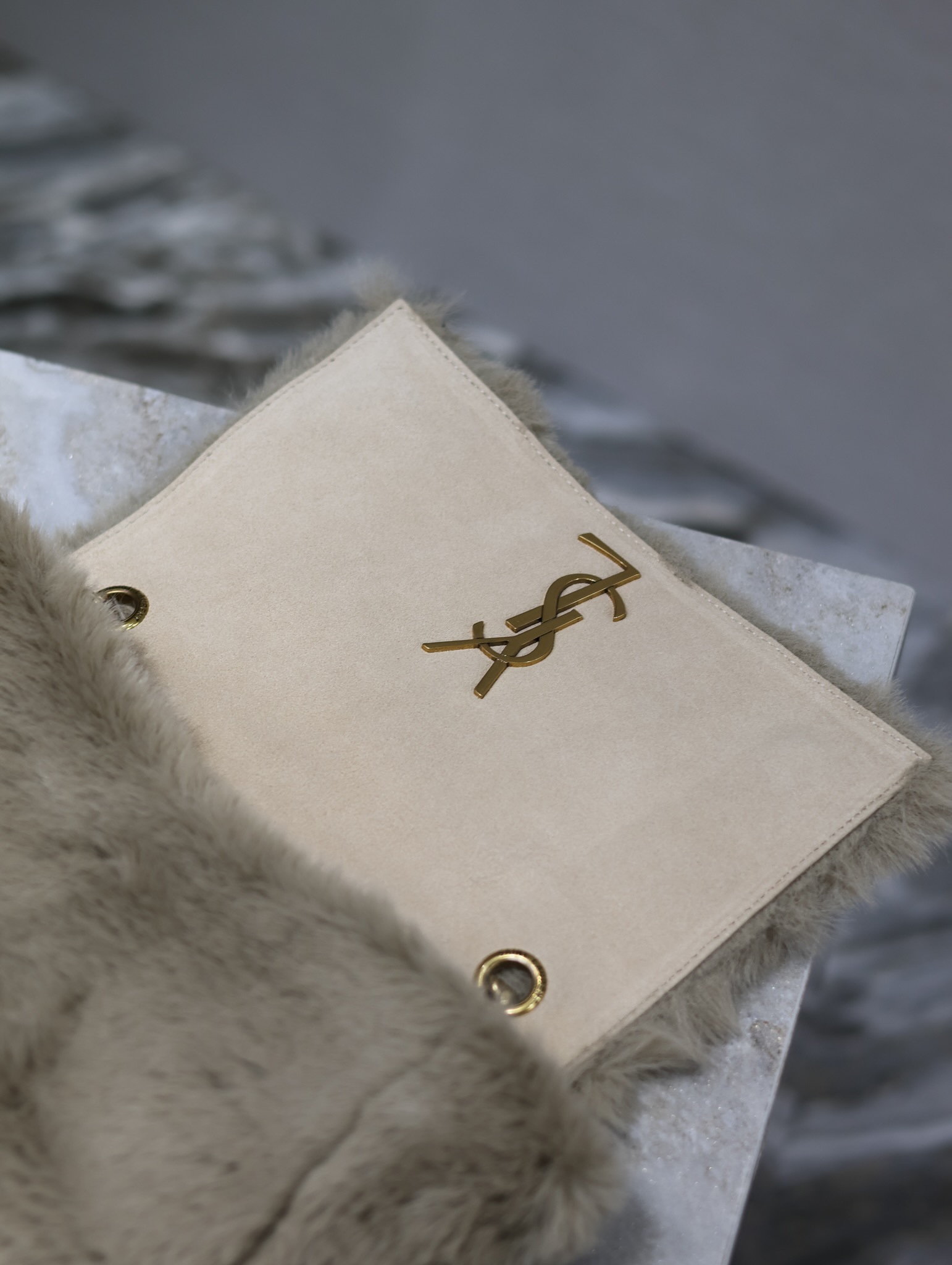 YSL Rabbit Fur Kate Bags-22×14×5CM