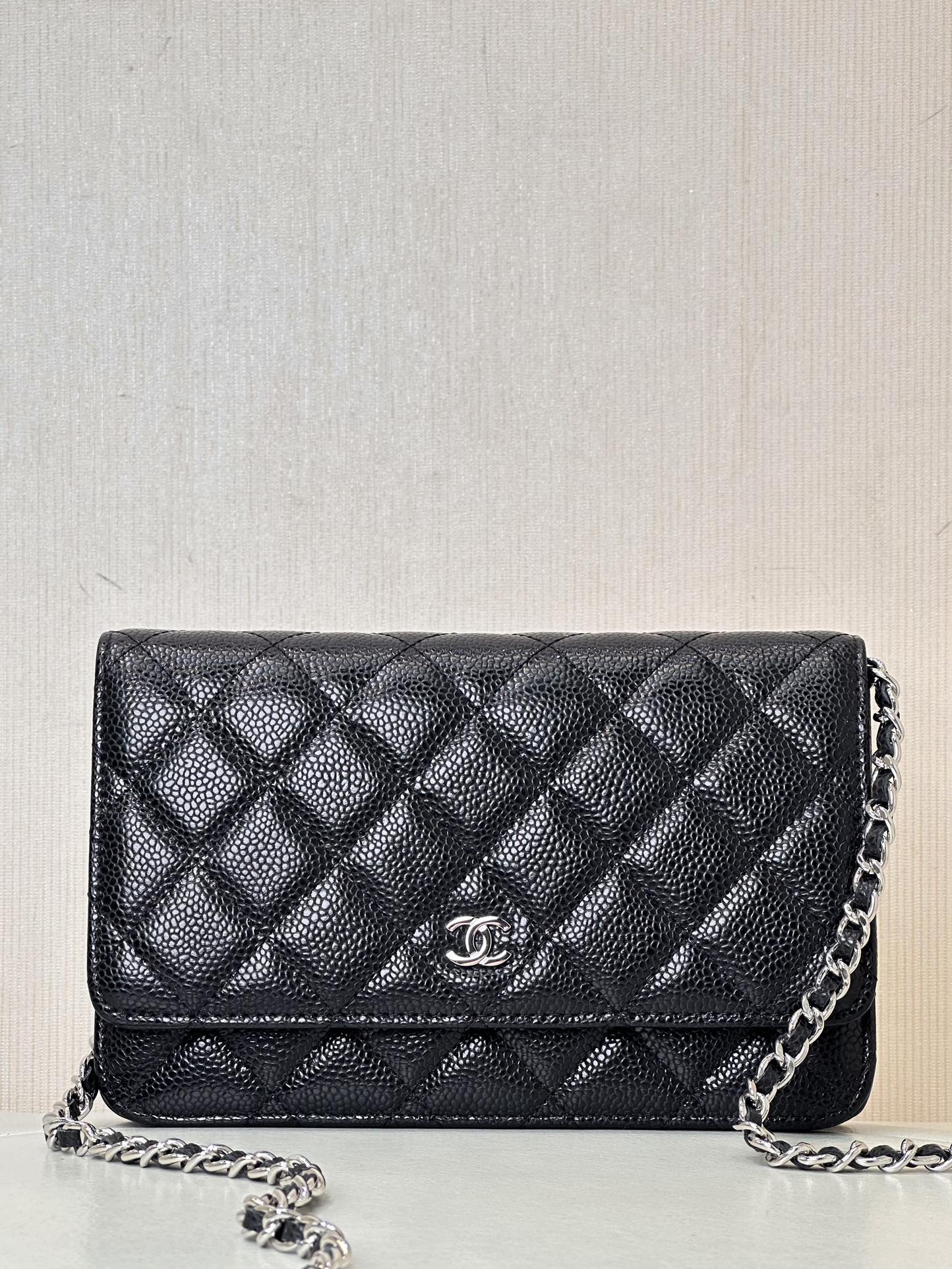 Ch@nel Wallet On Chain-Silver Hardware-19*12*3.5CM