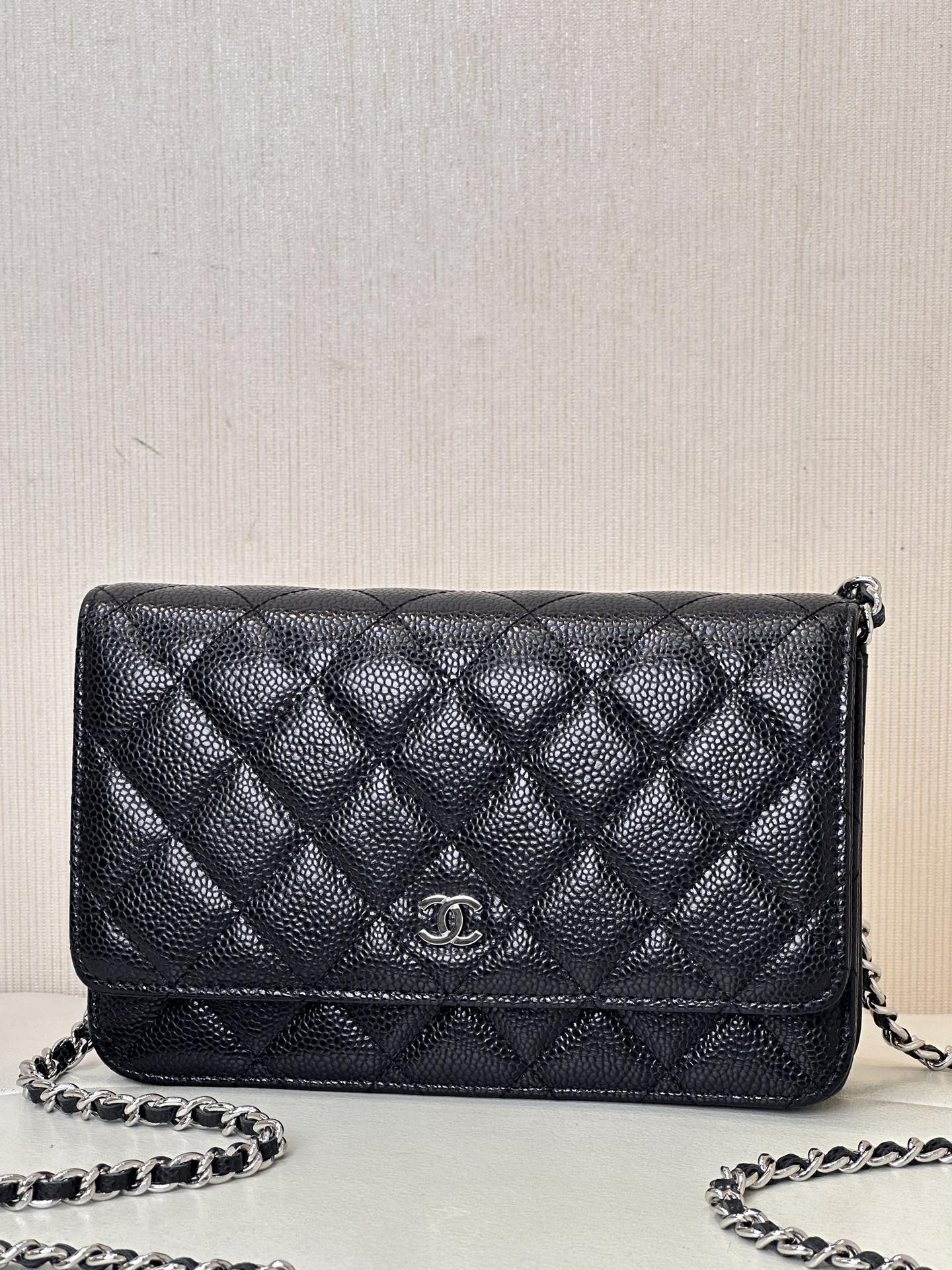 Ch@nel Wallet On Chain-Silver Hardware-19*12*3.5CM