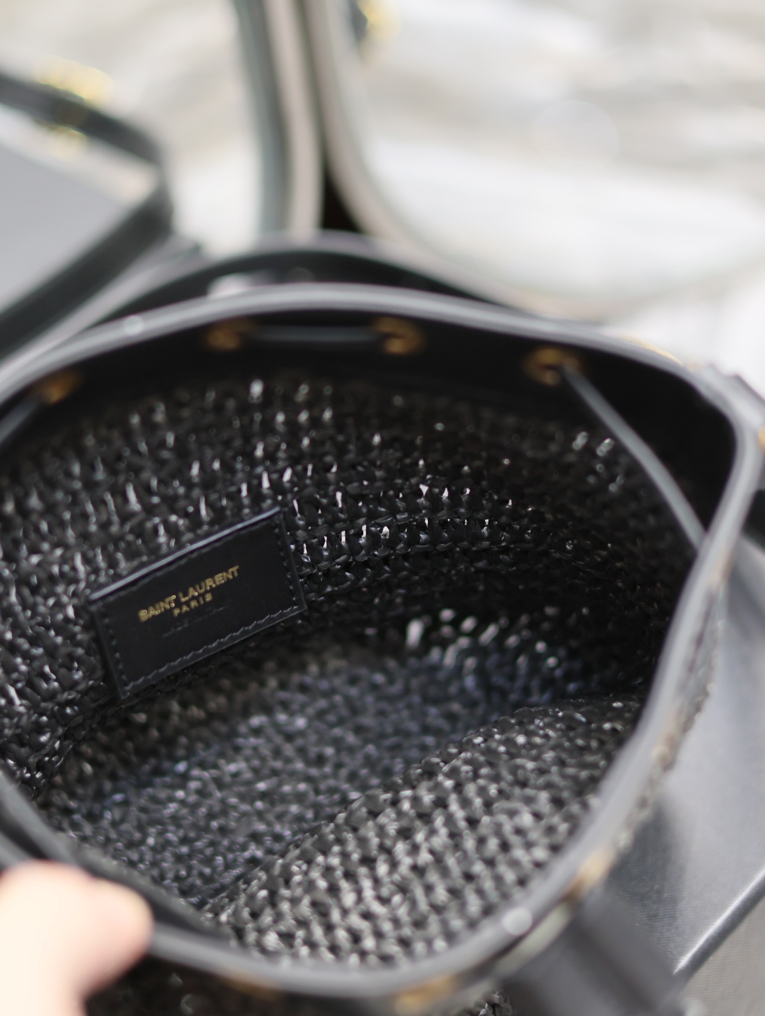 YSL Raffia Straw Craft Bucket Bag-22×15×15CM