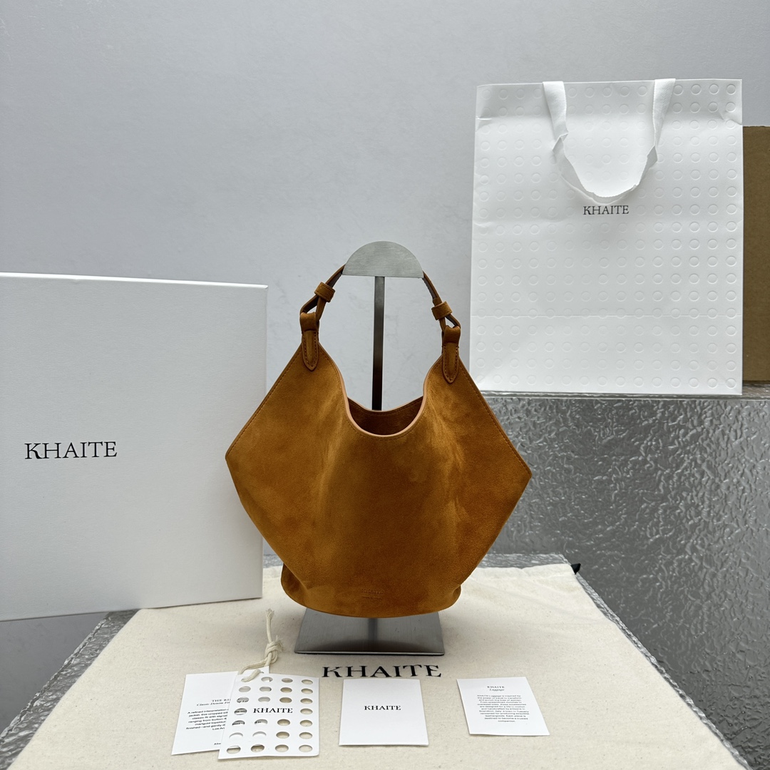 Khaki Lotus Mini Matte Handbag-16*16*15CM