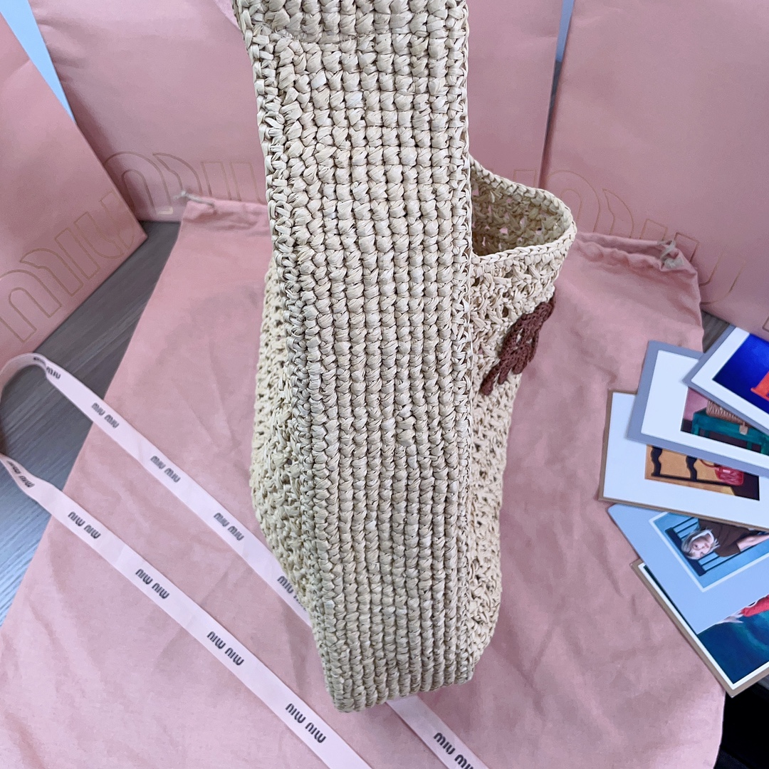 MiuMiu Raffia Tote Bag-44X 31.5 X8CM