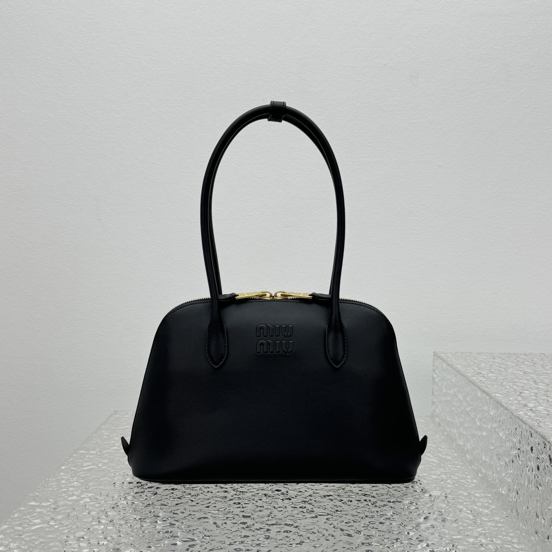 MiuMiu Casual Style Plain Leather Elegant Style Bridal Logo-33*13*21CM