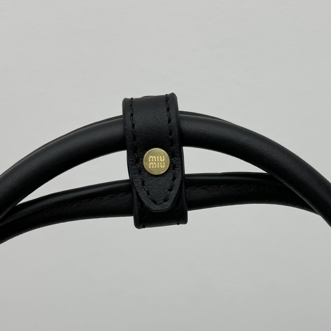 MiuMiu Casual Style Plain Leather Elegant Style Bridal Logo-33*13*21CM