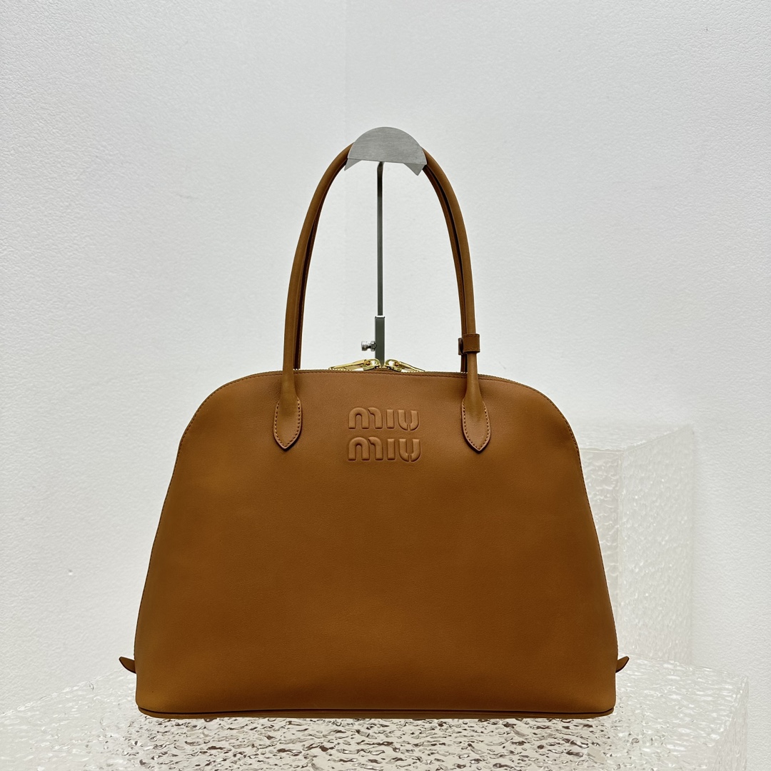 MiuMiu Casual Style Plain Leather Elegant Style Bridal Logo-39*17*28CM