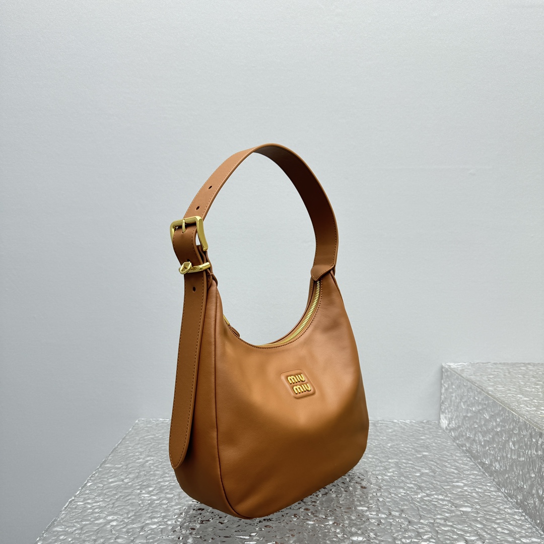 MiuMiu Black Leather Hobo Bag-27*8*20CM
