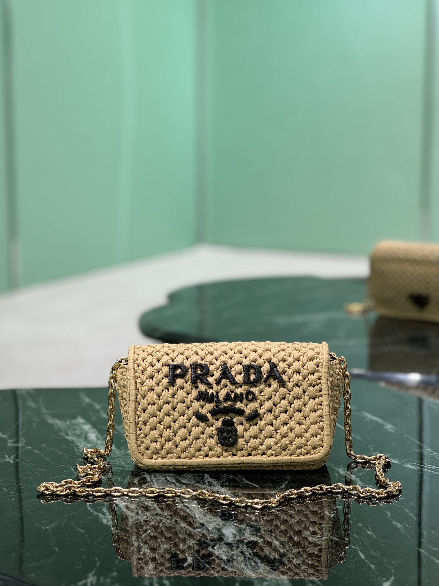 Pra*a woven bag-1bf135-20*13*7cm