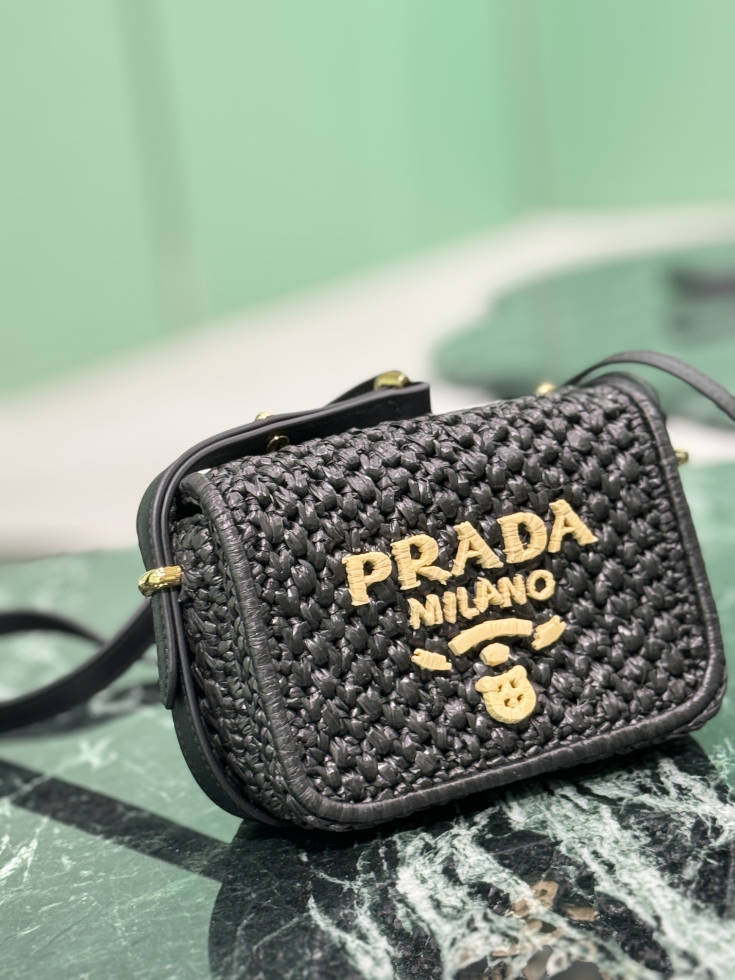 Pra*a woven bag-1bd362-6*12*6cm