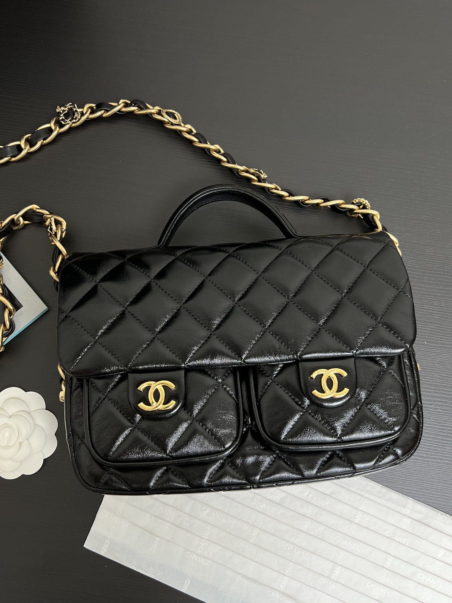 Ch@nel 24A Double Pocket Messenger Bag-24*15*6.5CM