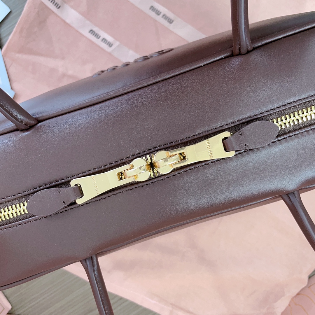 MiuMiu Leather Top Handbag-34X23X12CM