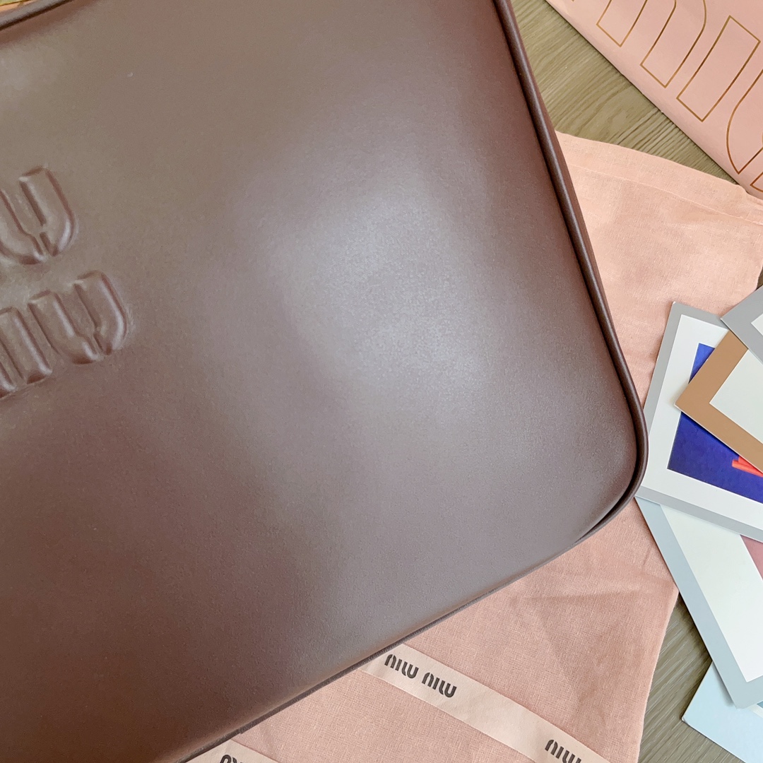 MiuMiu Leather Top Handbag-34X23X12CM