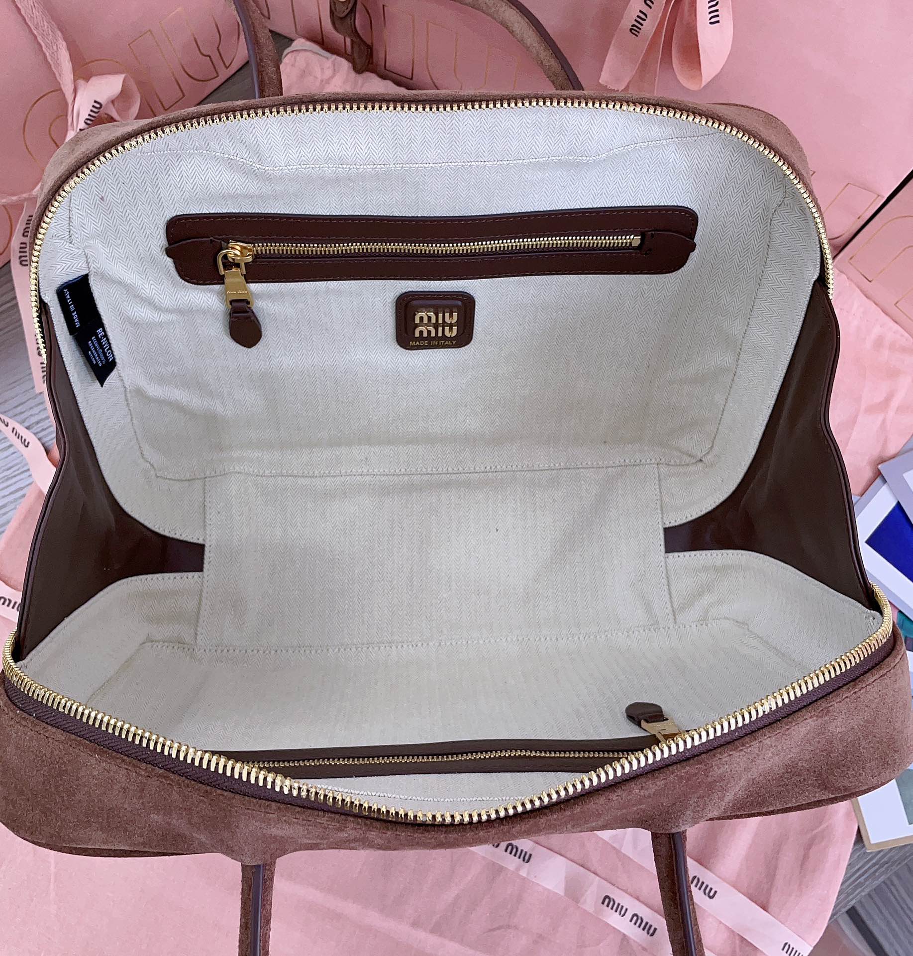 MiuMiu Leather Top Handbag-34X23X12CM