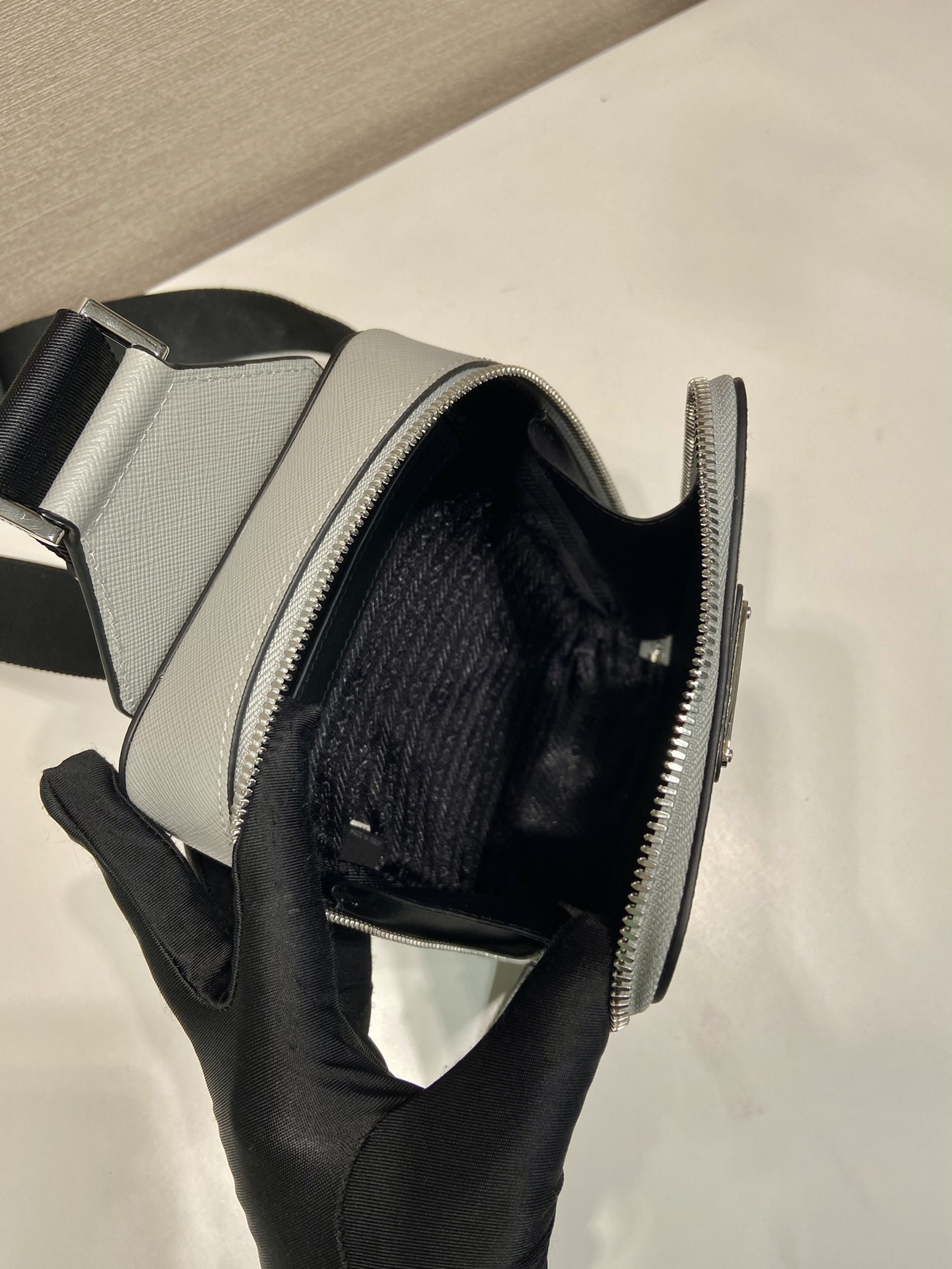 Pra*a 2vz106 Pra*a brique saffiano leather bag-14*20*5cm