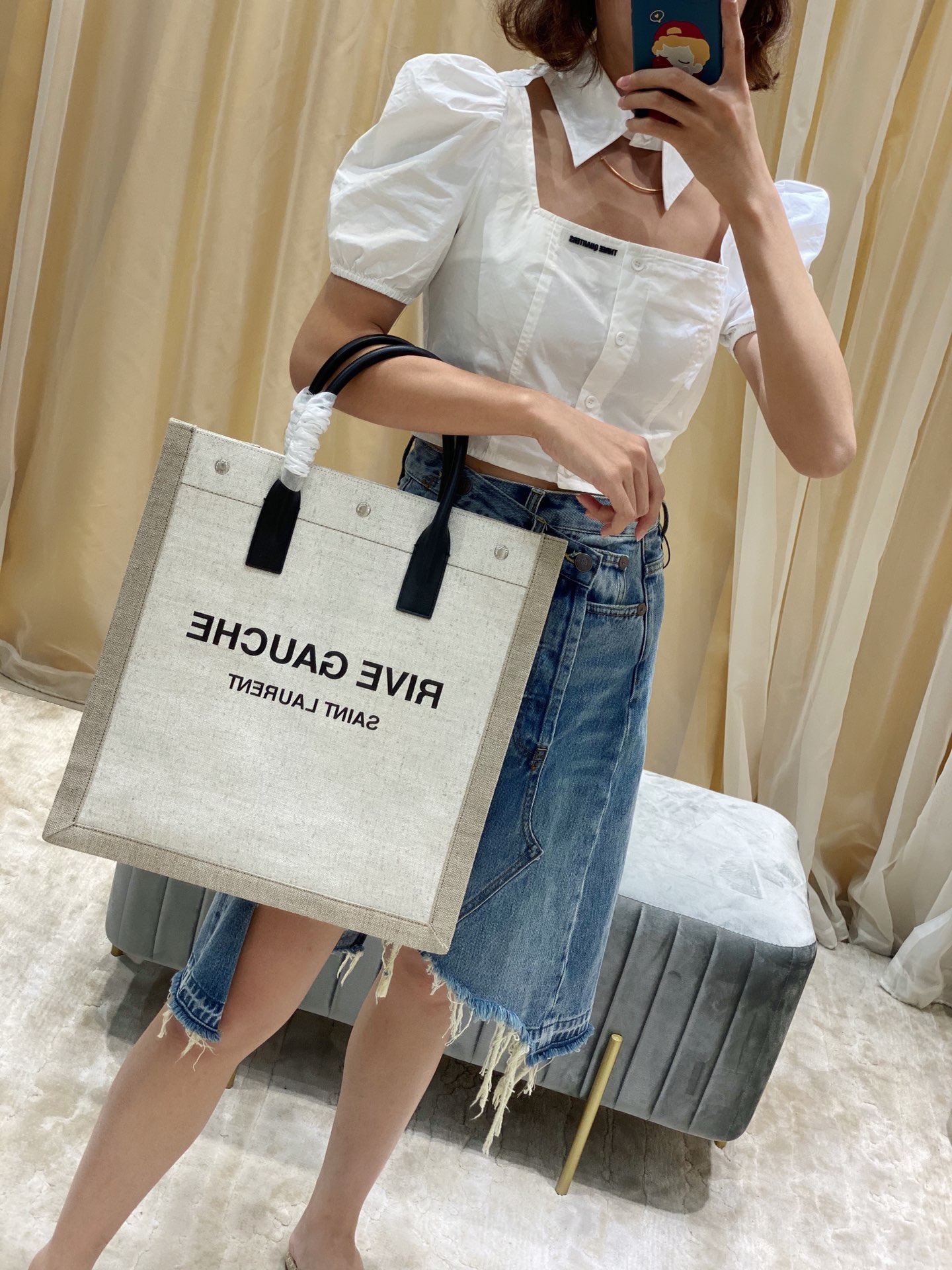 YSL Rive Gauche Tote Bag-37.5*38*17CM