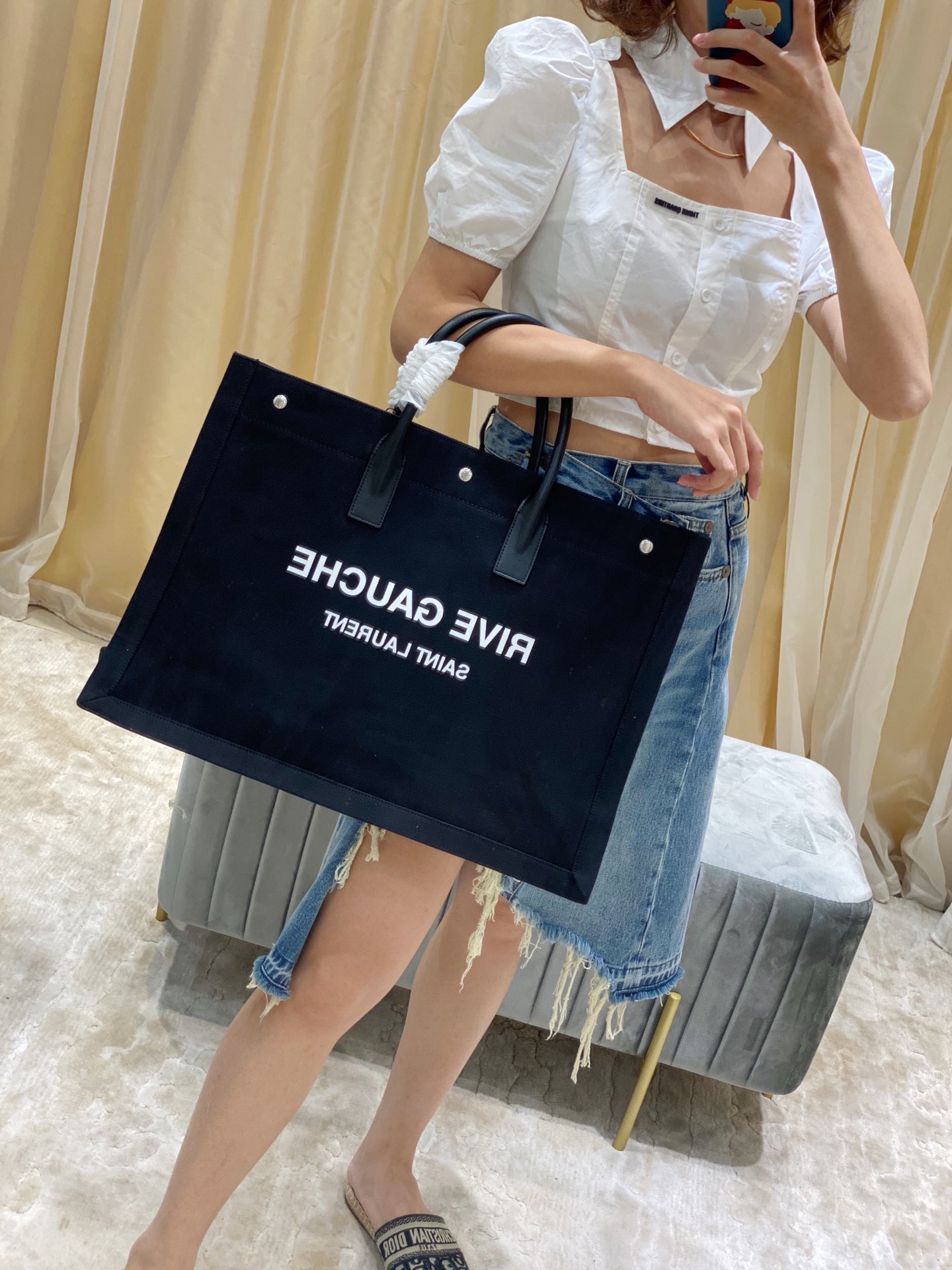 YSL Rive Gauche Tote Bag-48*36*16CM