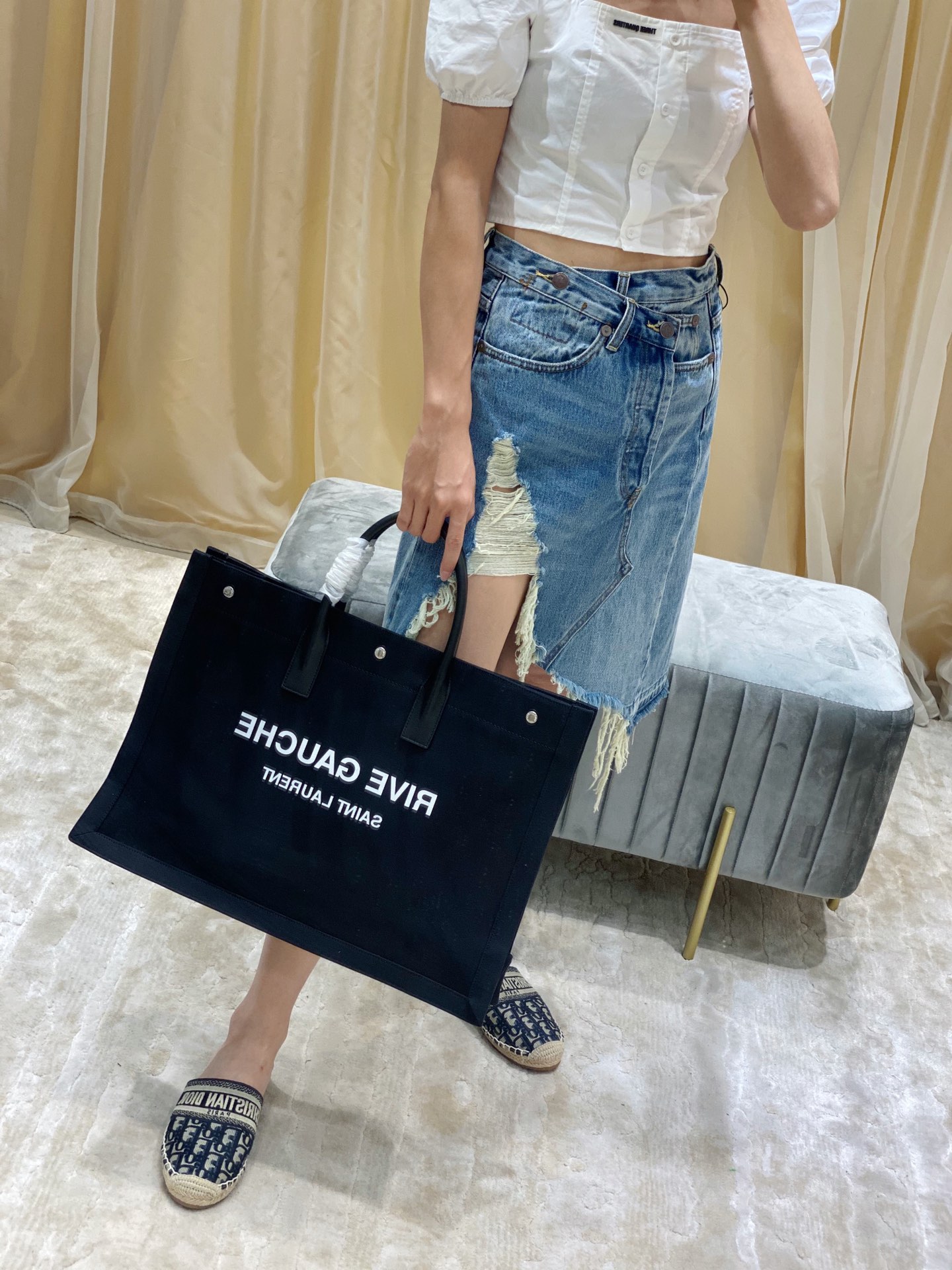 YSL Rive Gauche Tote Bag-48*36*16CM